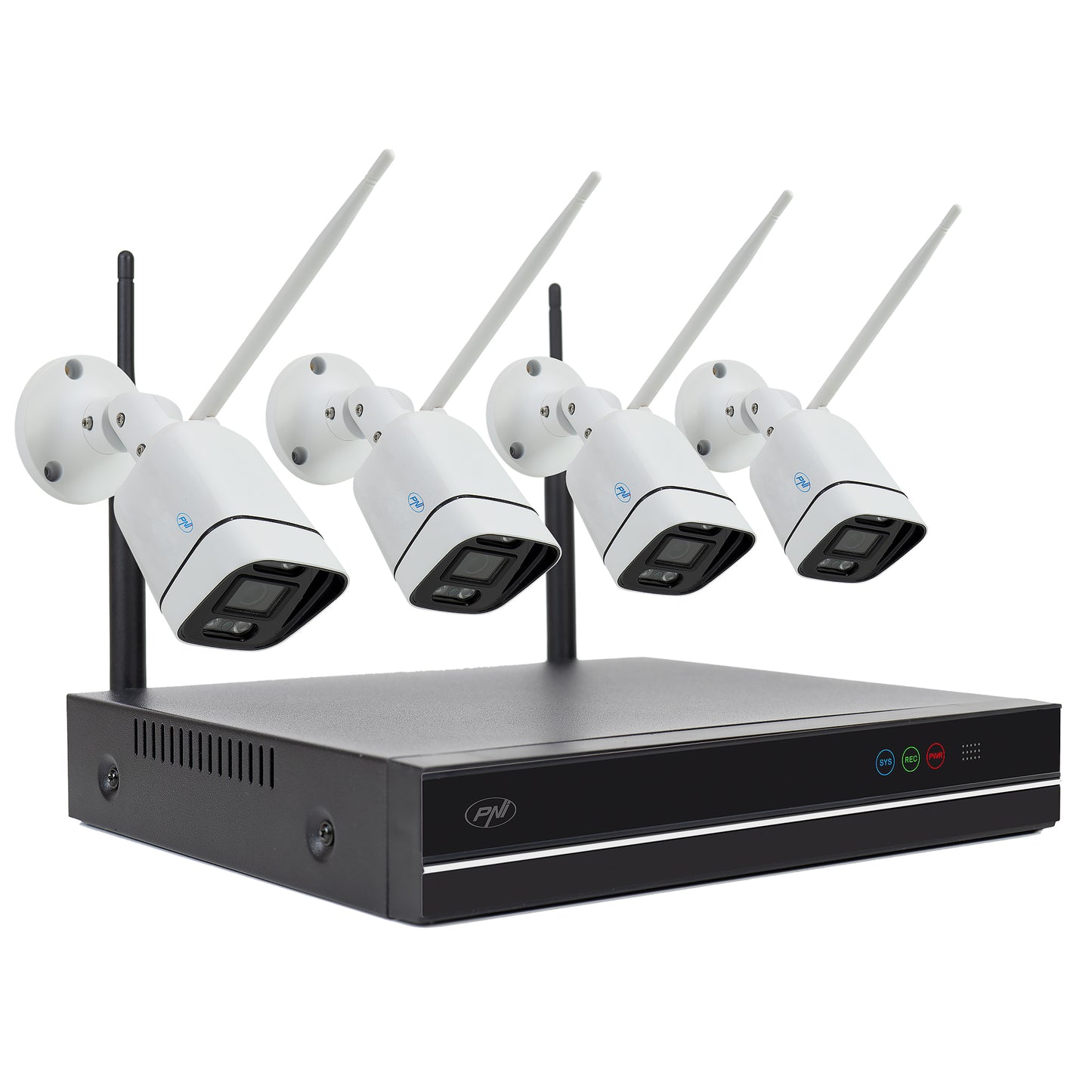 Kit supraveghere video PNI House WiFi660 NVR 8 canale si 4 camere wireless de exterior 3MP, P2P, IP66