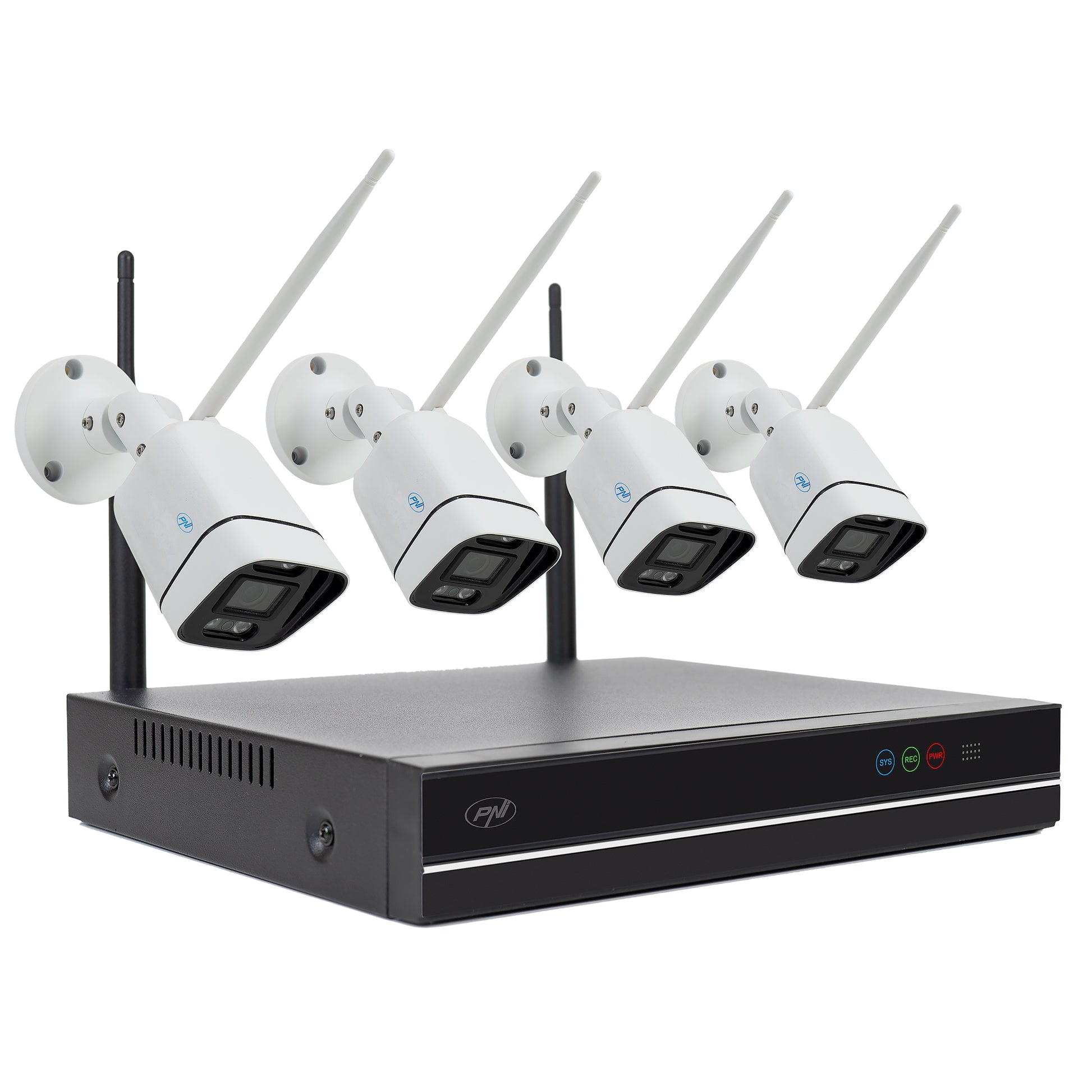 Kit supraveghere video PNI House WiFi660 NVR 8 canale si 4 camere wireless de exterior 3MP, P2P, IP66