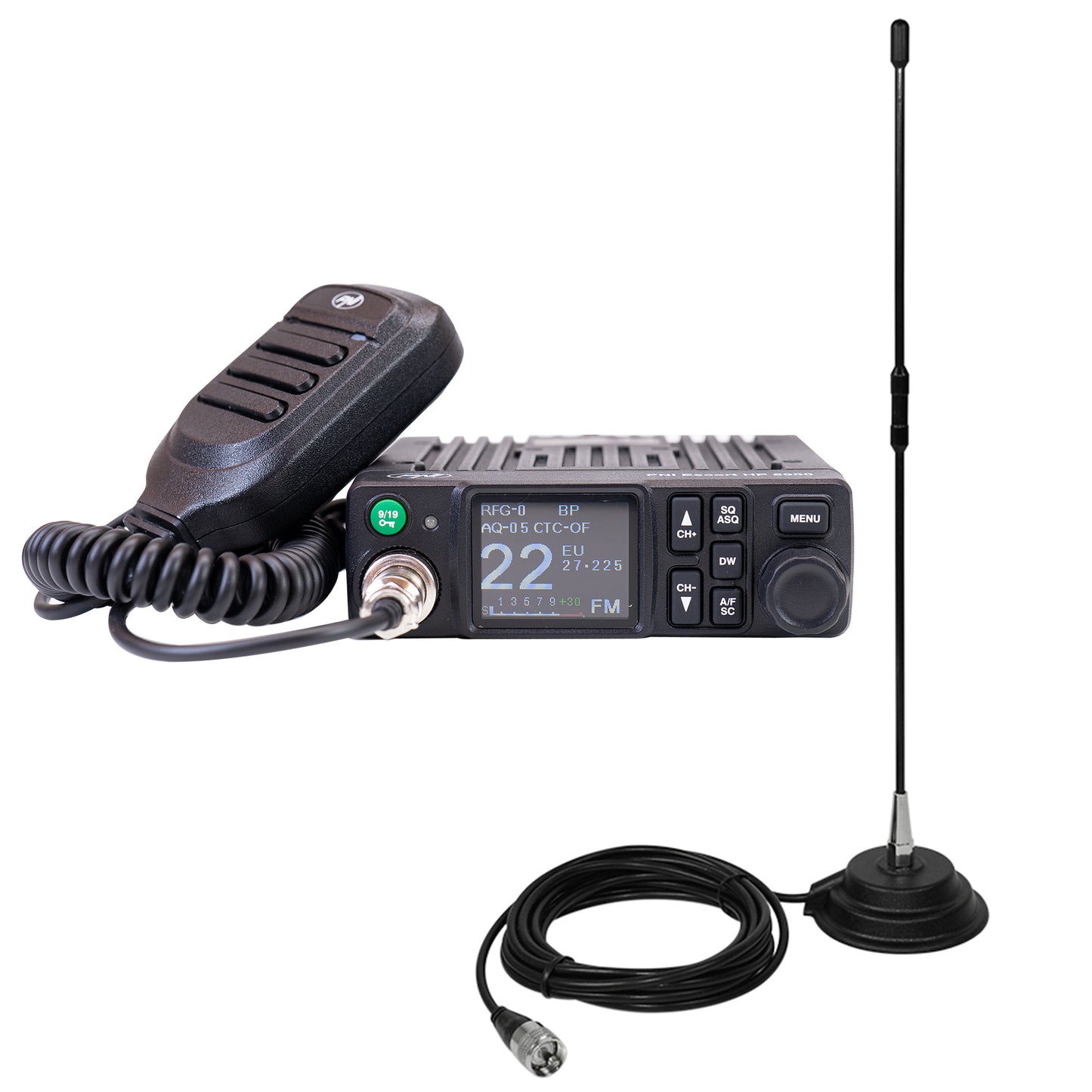 Pachet Statie radio CB PNI Escort HP 8900 ASQ, 12-24V + Antena CB PNI Extra 40 cu baza magnetica
