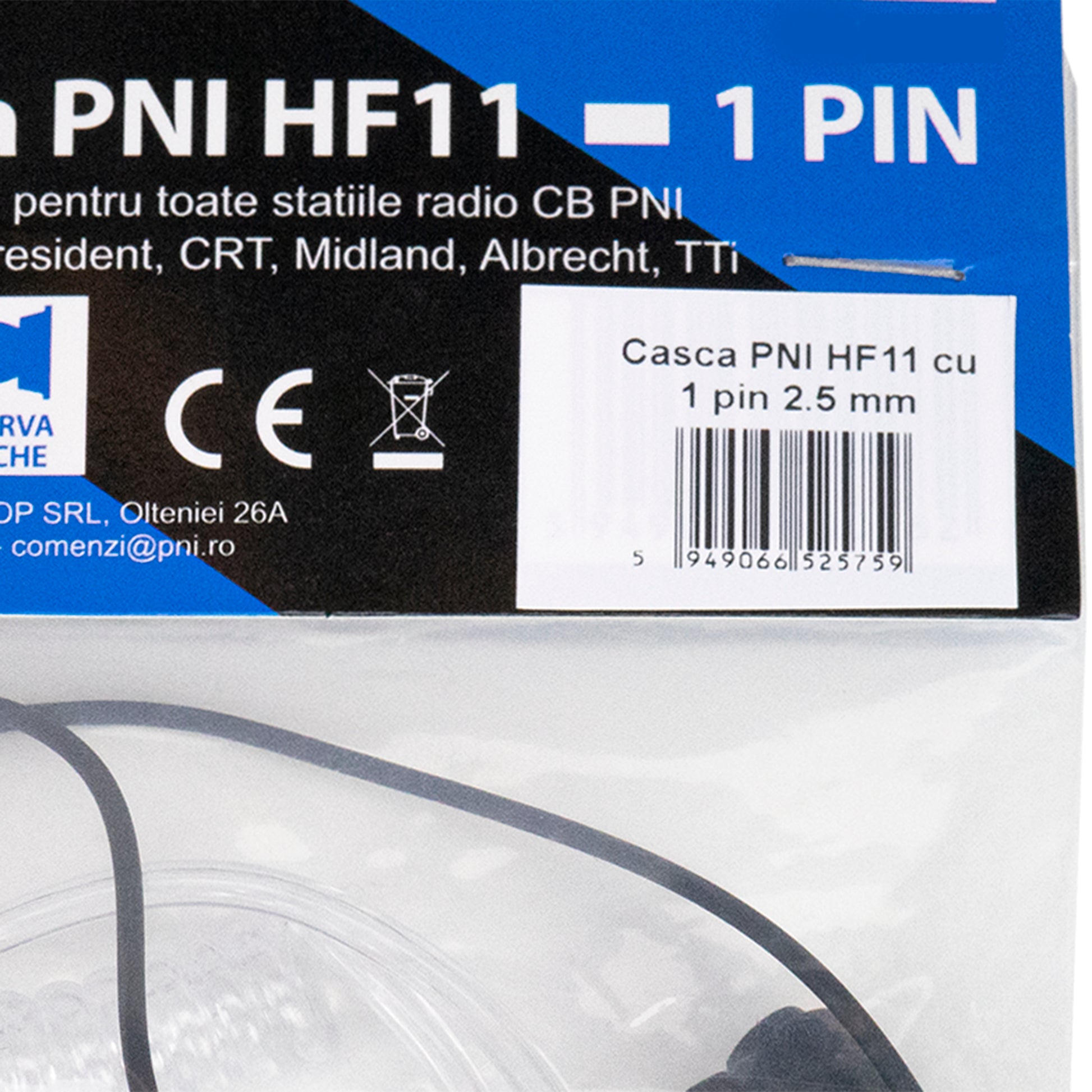 Casca PNI HF11 cu 1 pin 2.5 mm, tub acustic, pentru toate statiile radio