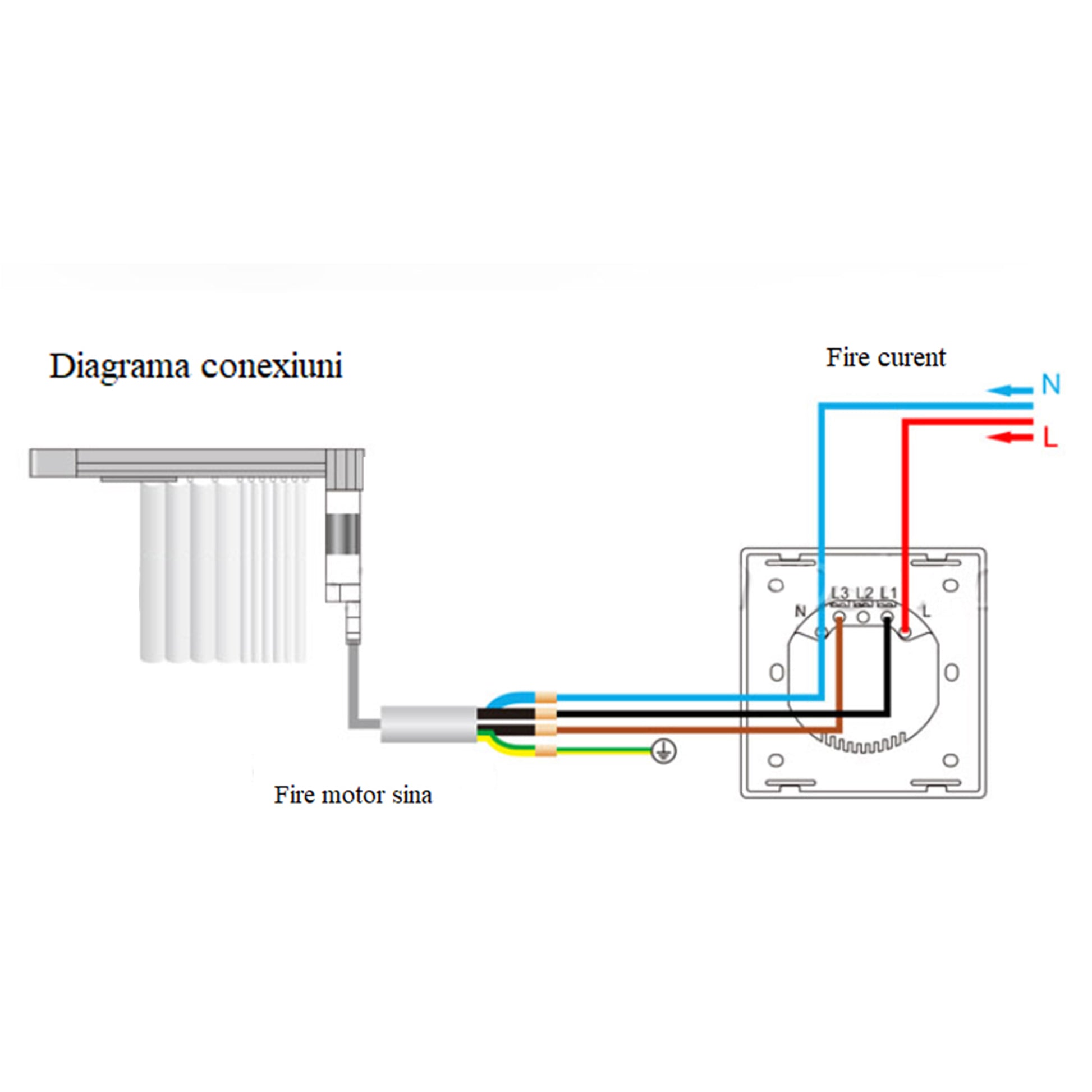 Intrerupator inteligent pentru jaluzele cu touch PNI SafeHome PT135J WiFi, 600W, comanda prin internet, aplicatie de mobil Tuya Smart, integrare in scenarii si automatizari smart cu alte produse compatibile Tuya, Alexa si Google Assistant