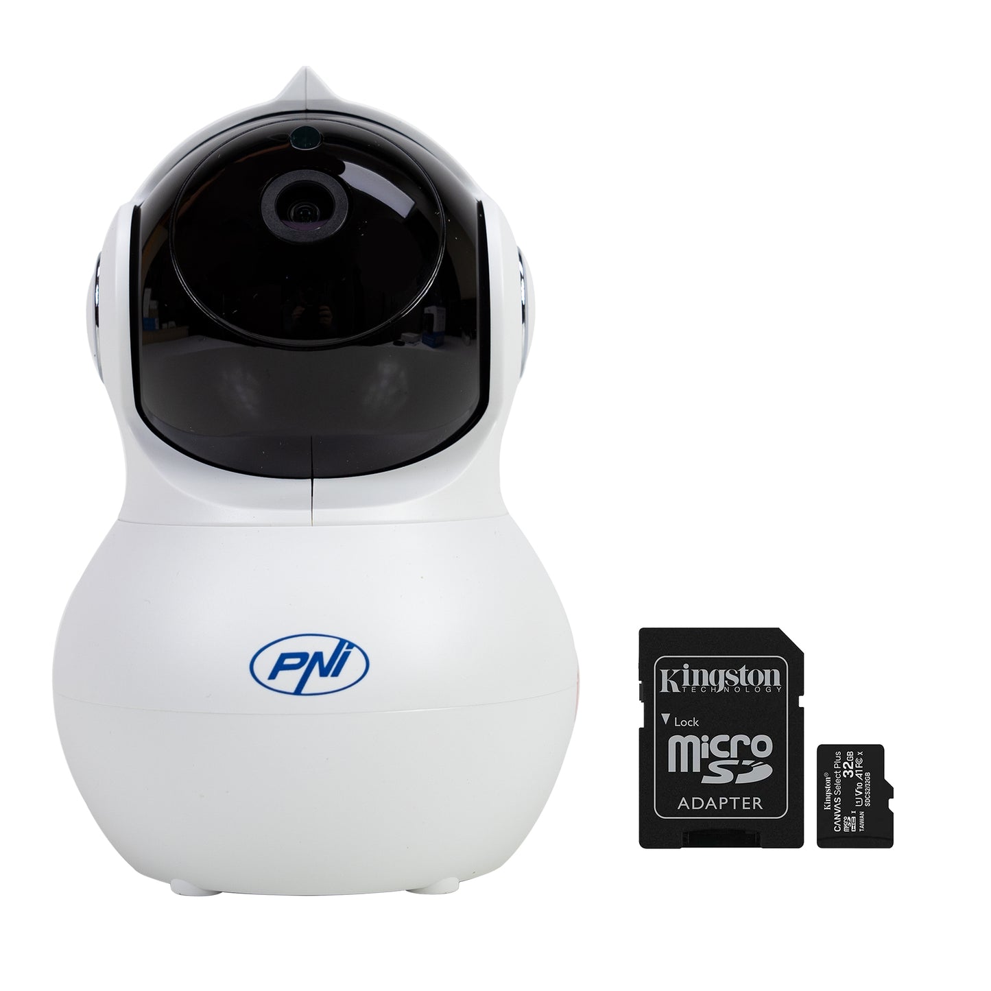 Set Camera supraveghere video PNI IP930W 1080P 2 MP cu IP P2P PTZ wireless card microSD 32Gb Inclus