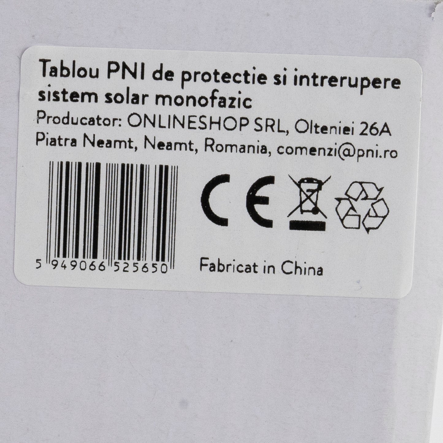 Tablou PNI CBM-2 de protectie si intrerupere sistem solar monofazic
