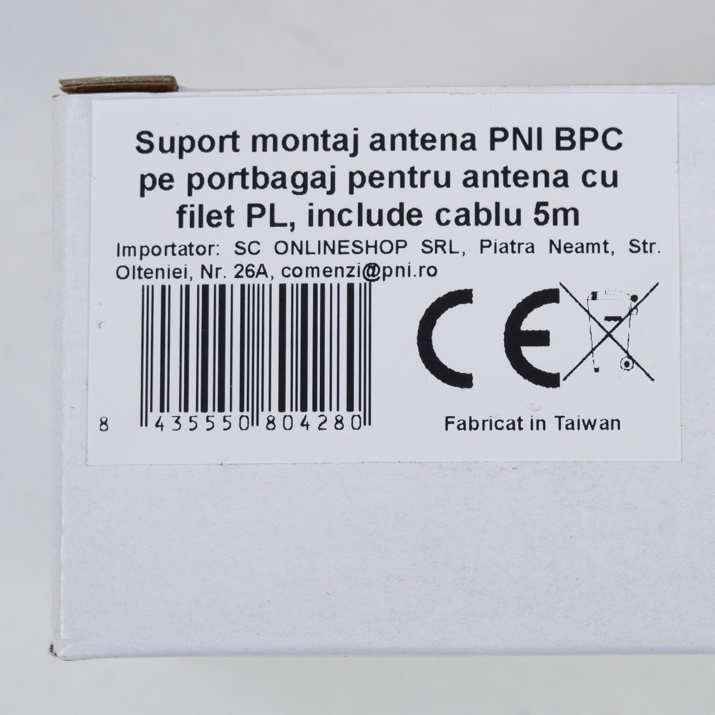 Suport montaj antena PNI BPC pe portbagaj pentru antena cu filet PL, include cablu 5m
