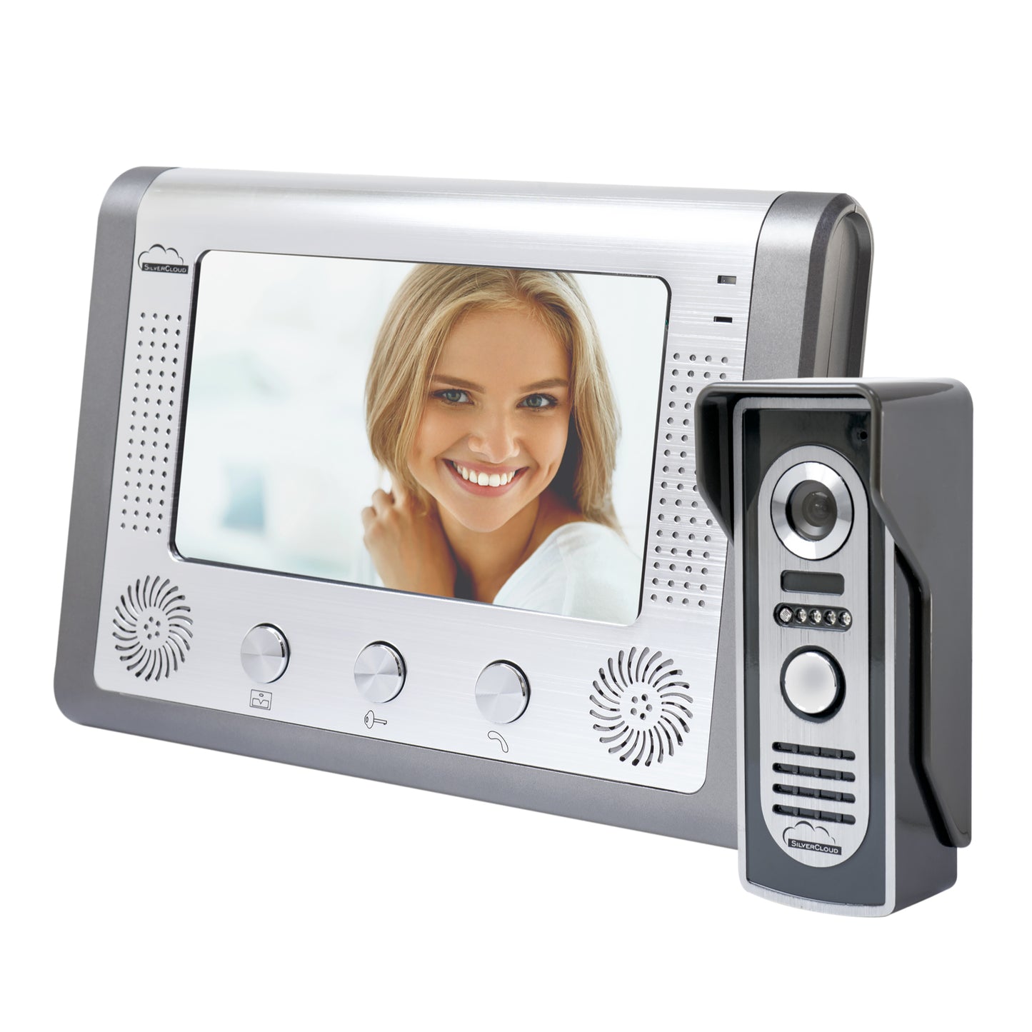 Interfon video SilverCloud House 715, ecran LCD 7 inch, camera de exterior, night vision, iesire yala electromagnetica