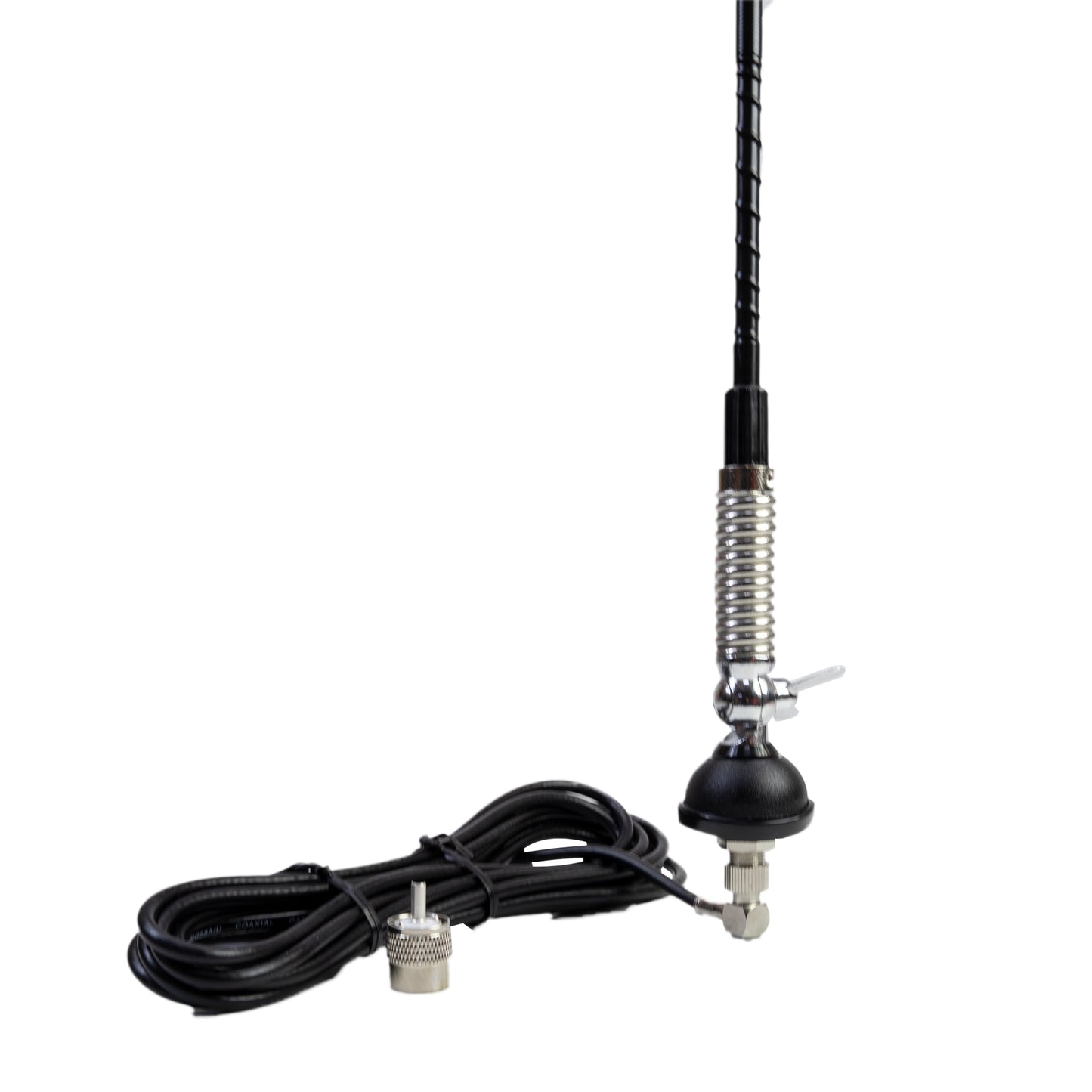 Antena CB PNI S60 cu fluture, lungime spic 59 cm, cu montura, cablu 4 m si mufa PL, fibra de sticla