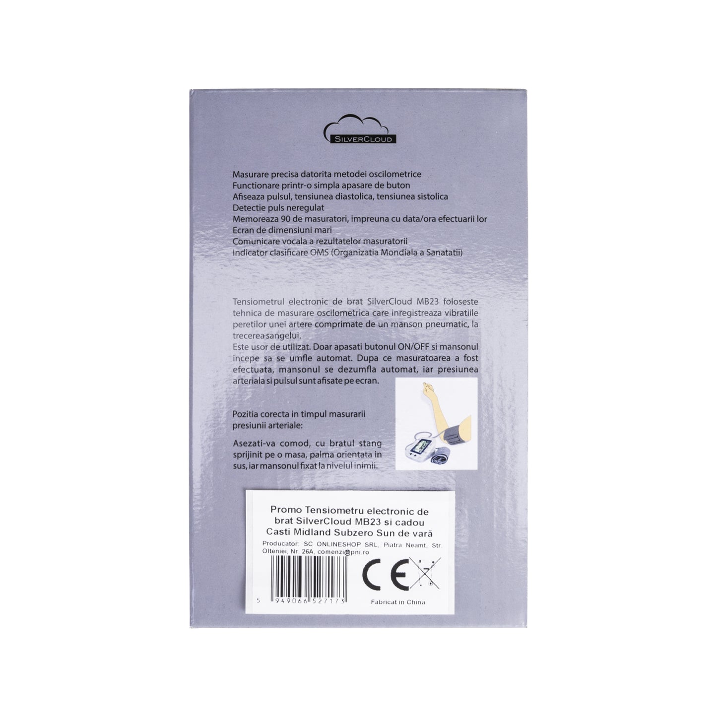 Promo Tensiometru electronic de brat SilverCloud MB23 si cadou Casti Midland Subzero Sun pentru vară