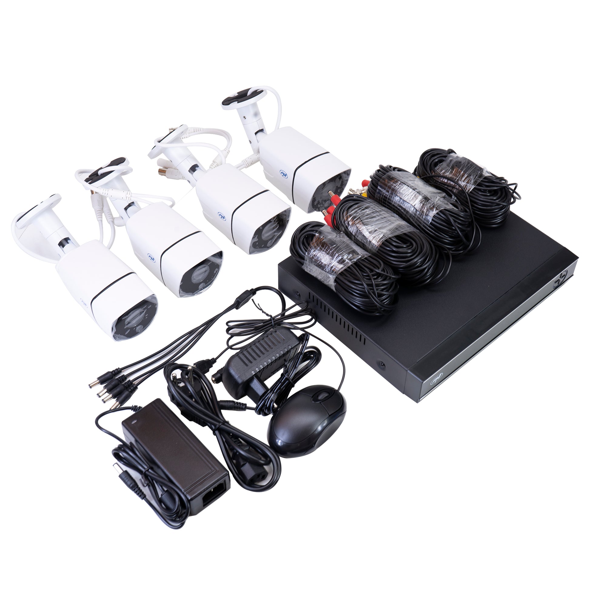 Pachet Kit supraveghere video AHD PNI House PTZ1300 Full HD - NVR si 4 camere exterior 2MP full HD 1080P cu HDD 1Tb inclus