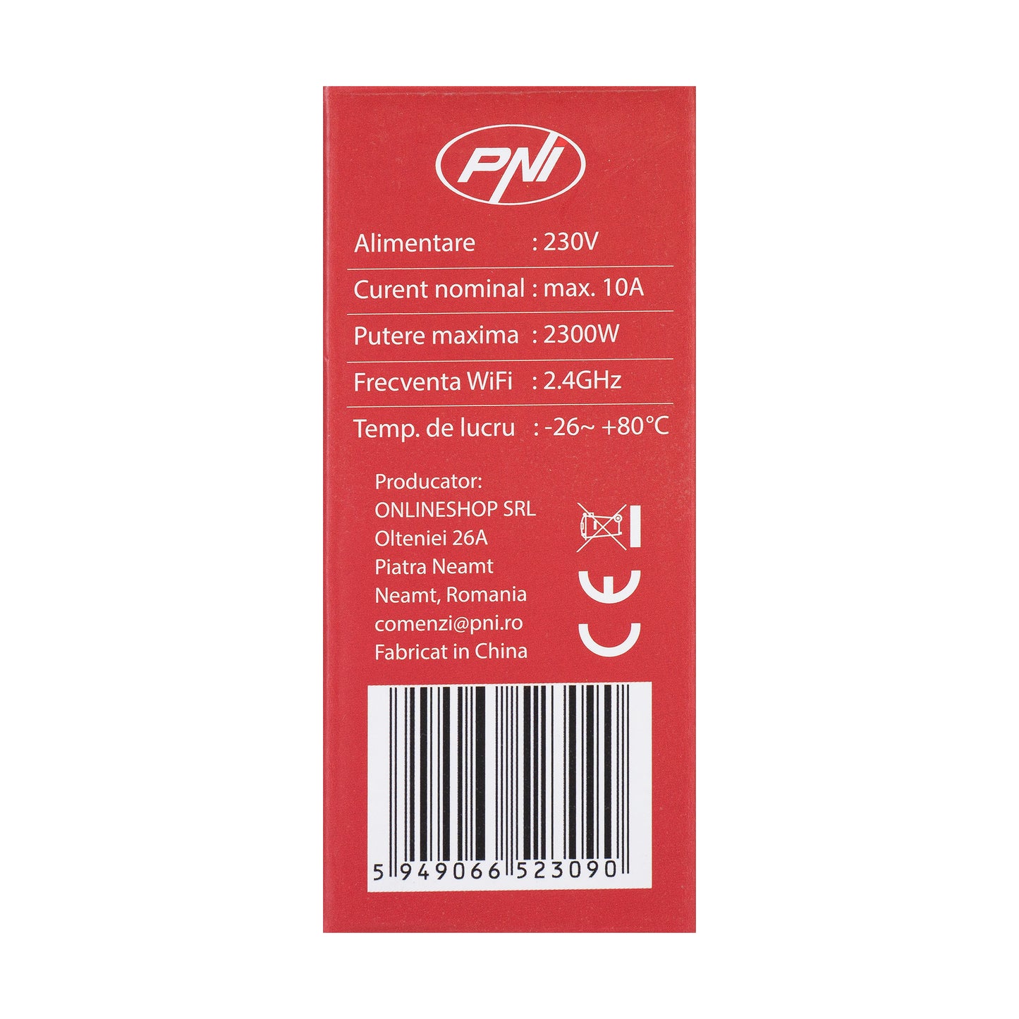 Intrerupator inteligent cu touch PNI SafeHome PT202L WiFi, 10A, control prin aplicatia Tuya Smart, compatibil cu Alexa si Google Assistant - Live Wire, fara nul