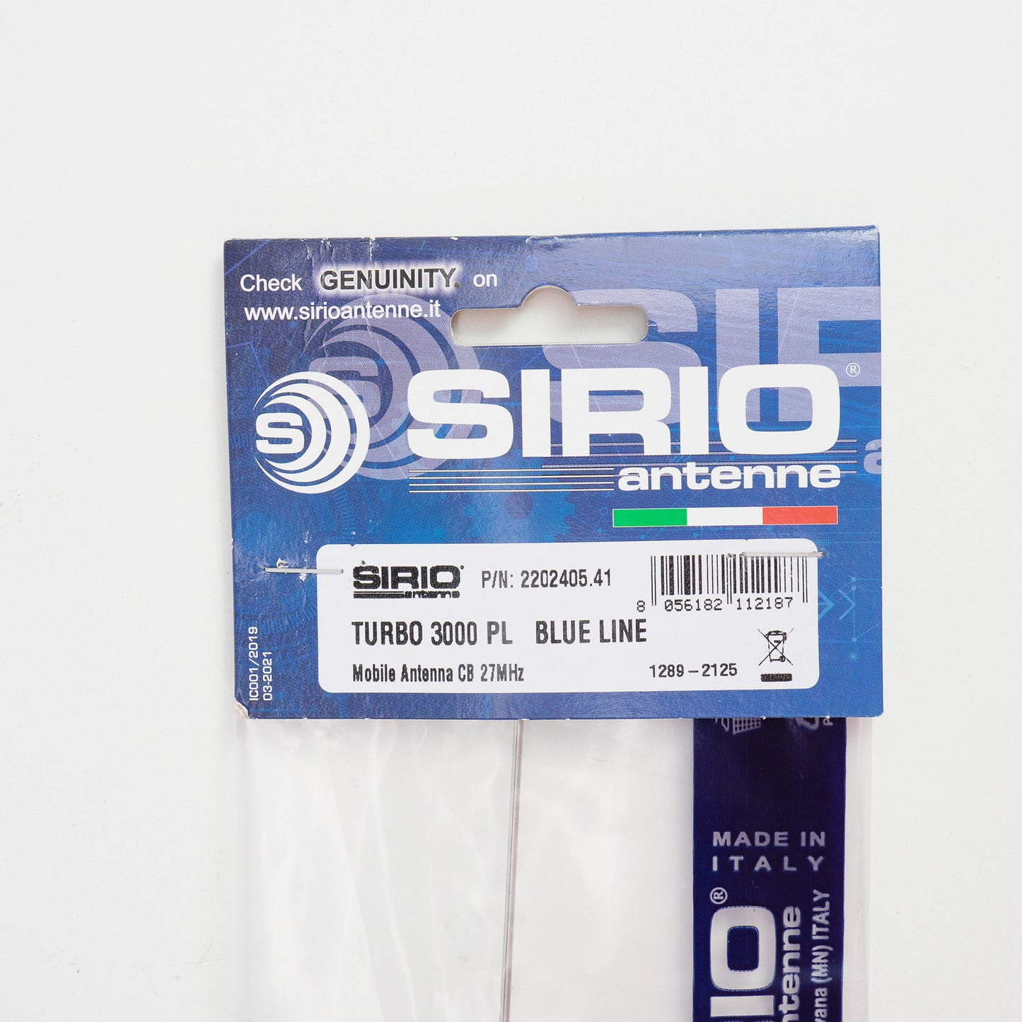 Antena CB Sirio Turbo 3000PL Blue Line Cod 2202405.41 fara cablu