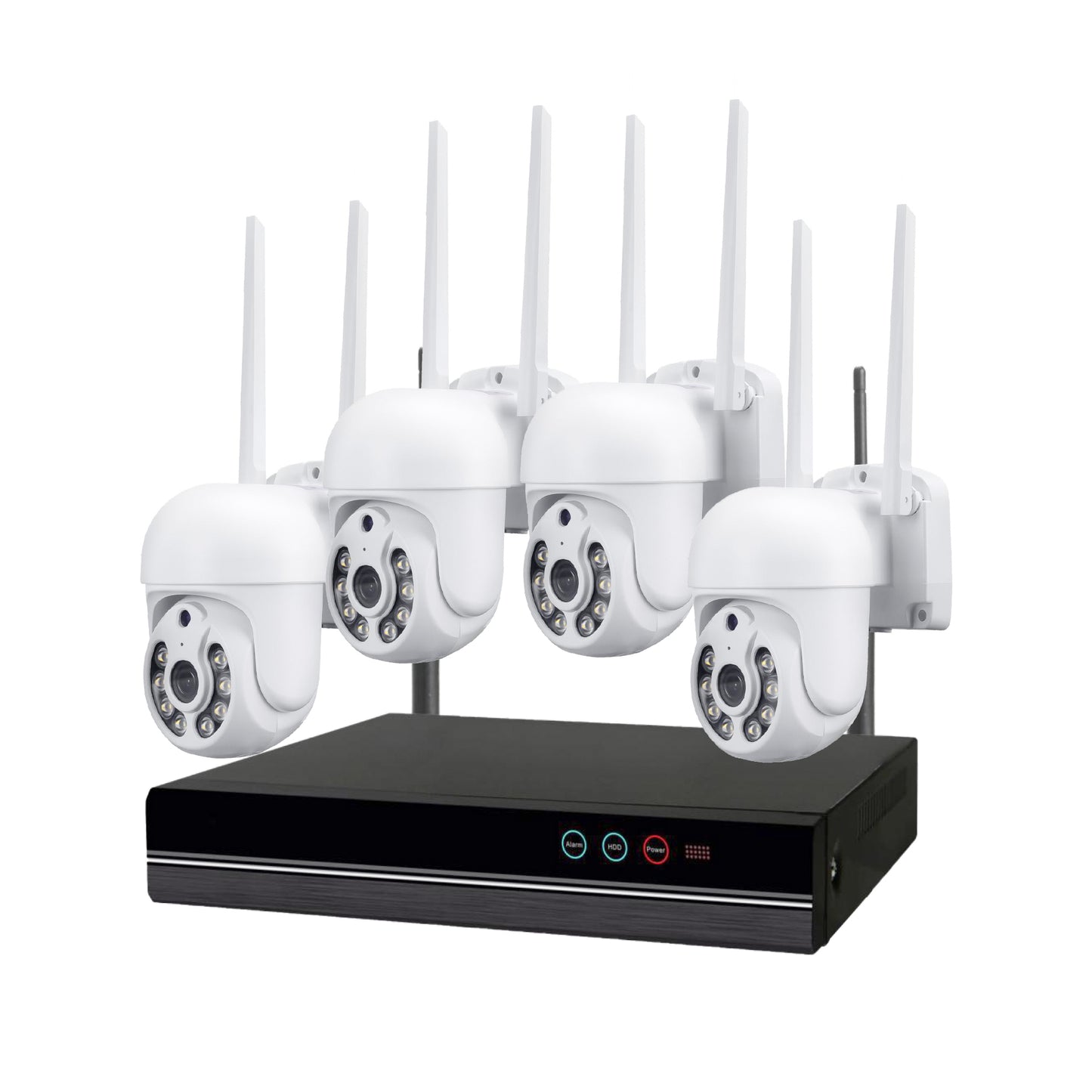 Kit supraveghere video PNI House WiFi833 NVR si 4 camere wireless de exterior 3MP, P2P, IP65
