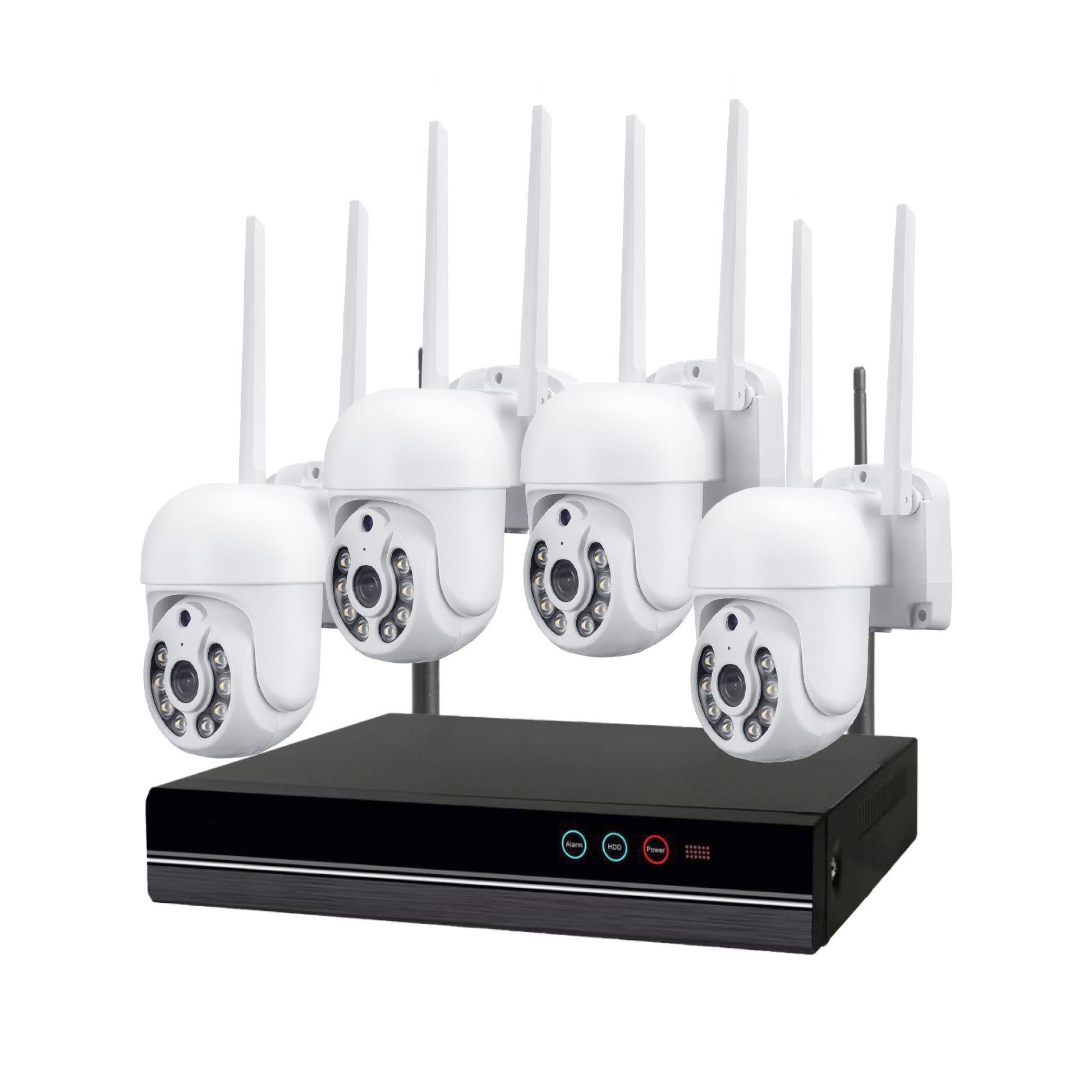 Kit supraveghere video PNI House WiFi833 NVR si 4 camere wireless de exterior 3MP, P2P, IP65