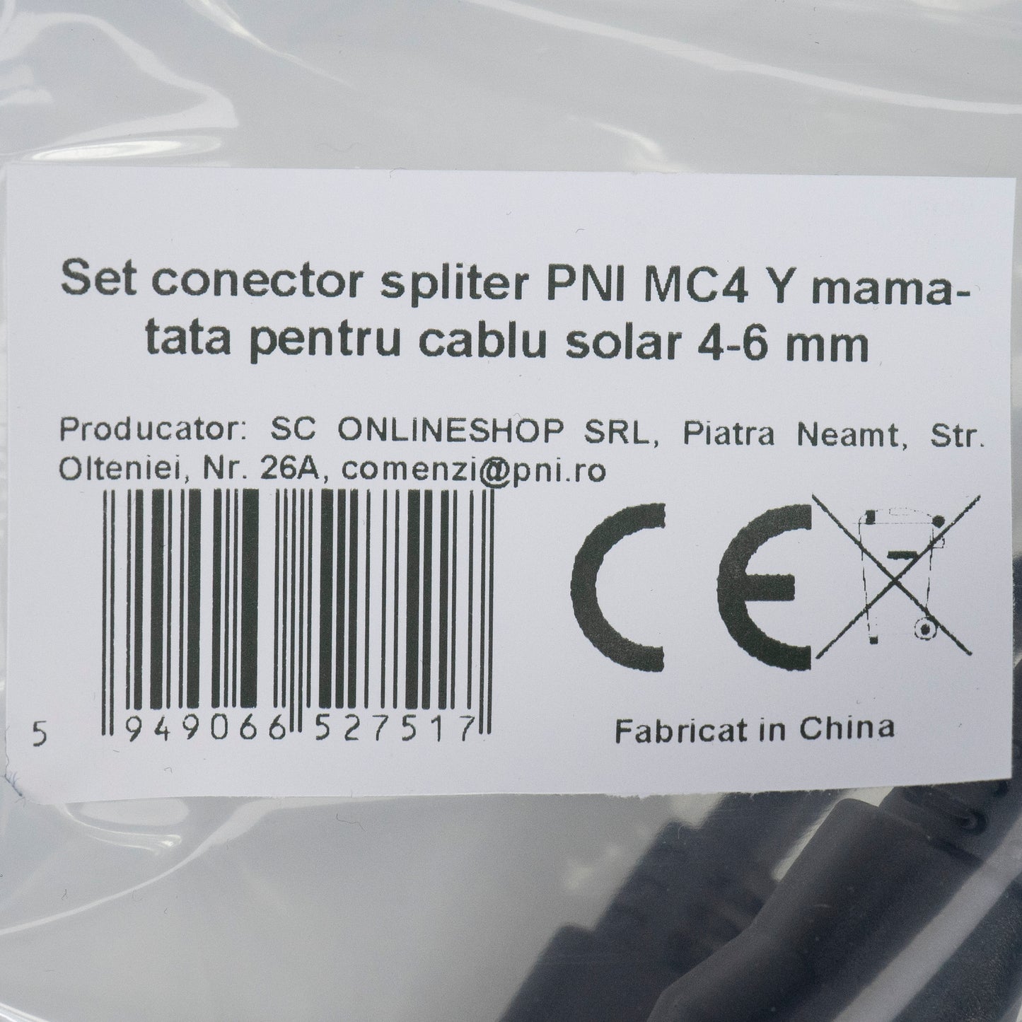 Set conectori spliter PNI MC4 Y flexibil, mama-tata pentru cablu solar 4-6 mm