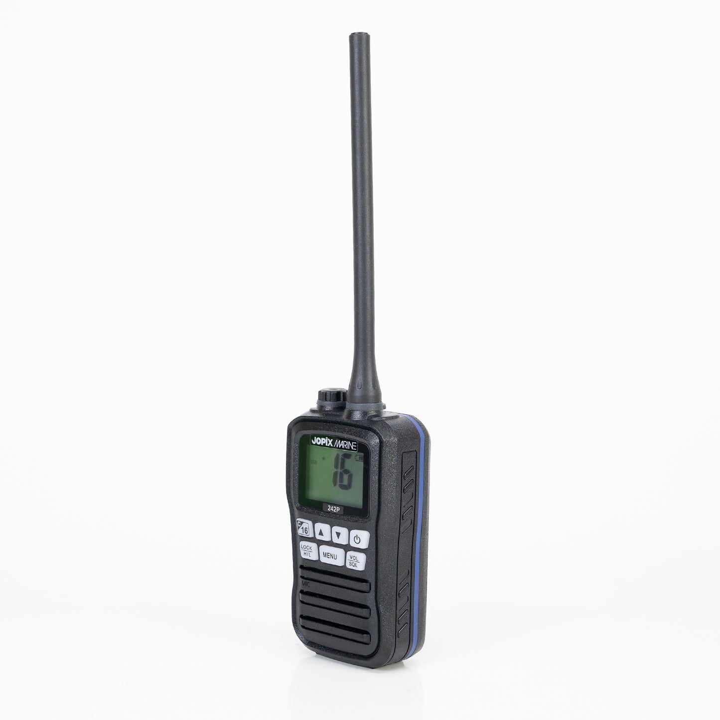 Statie radio maritima portabila JOPIX MARINE 242P, 156.000-162.000 Mhz, Scan, ASQ, Dual-Tri Watch, acumulatori AAA inclusi