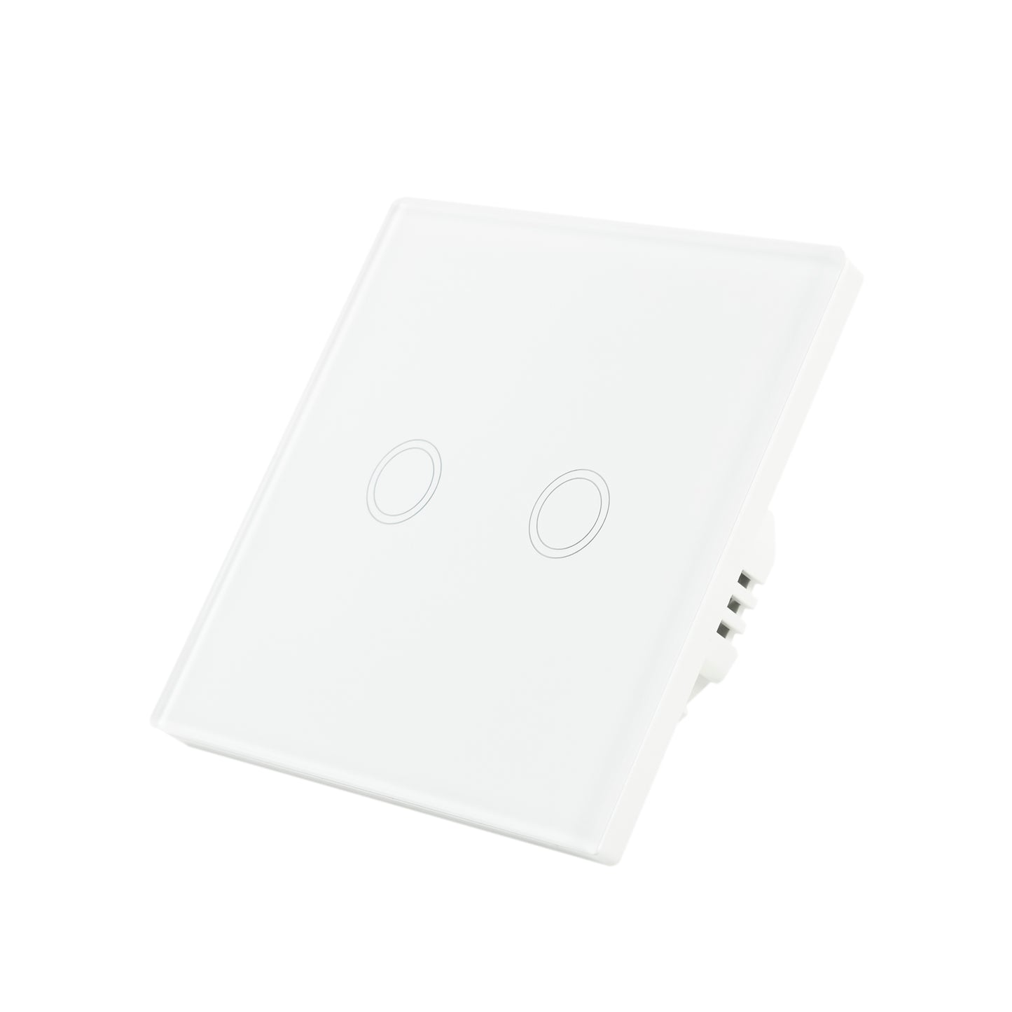 Intrerupator dublu cu touch PNI SH202 din sticla, alb cu LED indicator