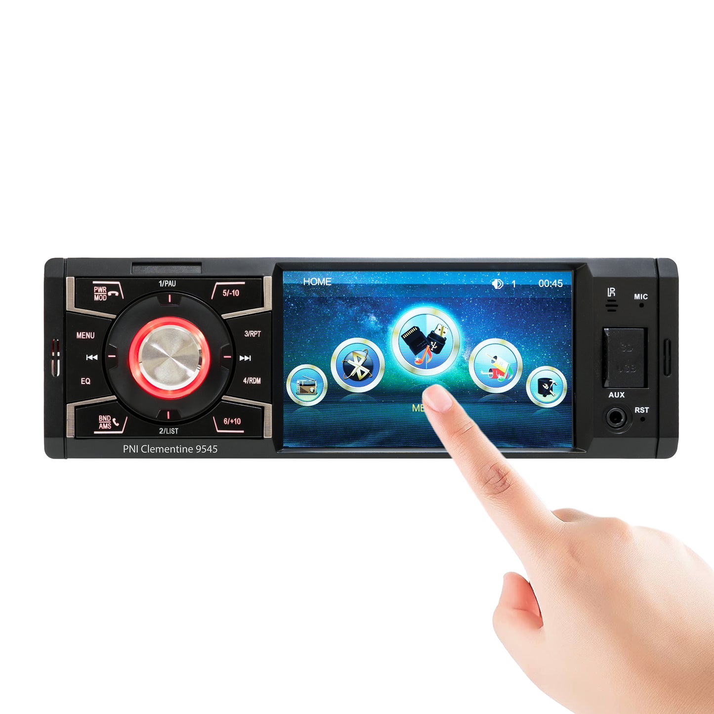 MP5 player auto PNI Clementine 9545 1DIN display 4 inch, 50Wx4, Bluetooth, radio FM, SD si USB, 2 RCA video IN/OUT