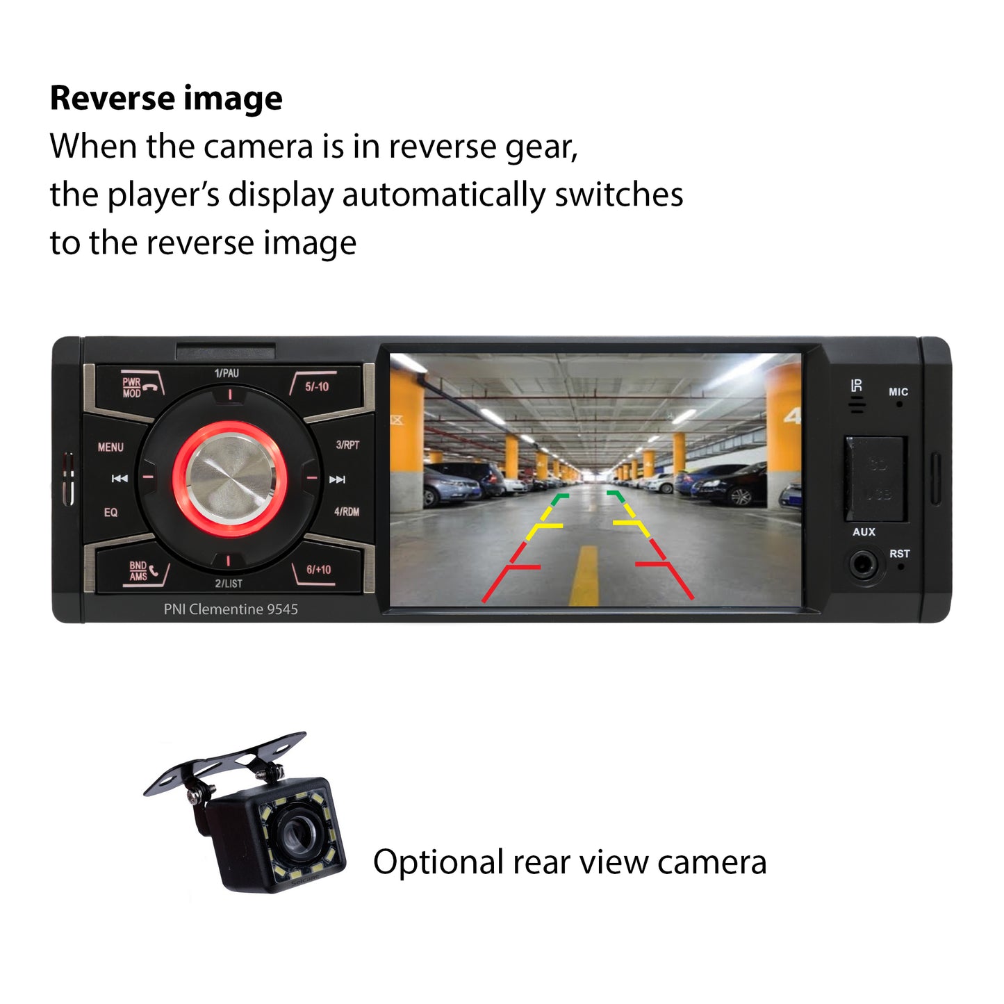 MP5 player auto PNI Clementine 9545 1DIN display 4 inch, 50Wx4, Bluetooth, radio FM, SD si USB, 2 RCA video IN/OUT