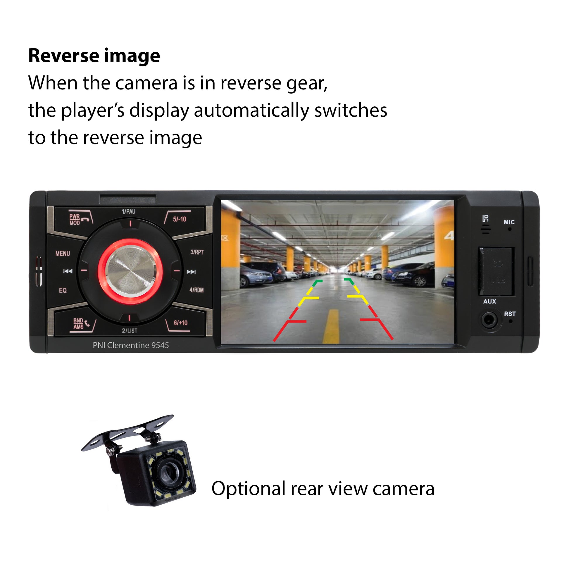 MP5 player auto PNI Clementine 9545 1DIN display 4 inch, 50Wx4, Bluetooth, radio FM, SD si USB, 2 RCA video IN/OUT