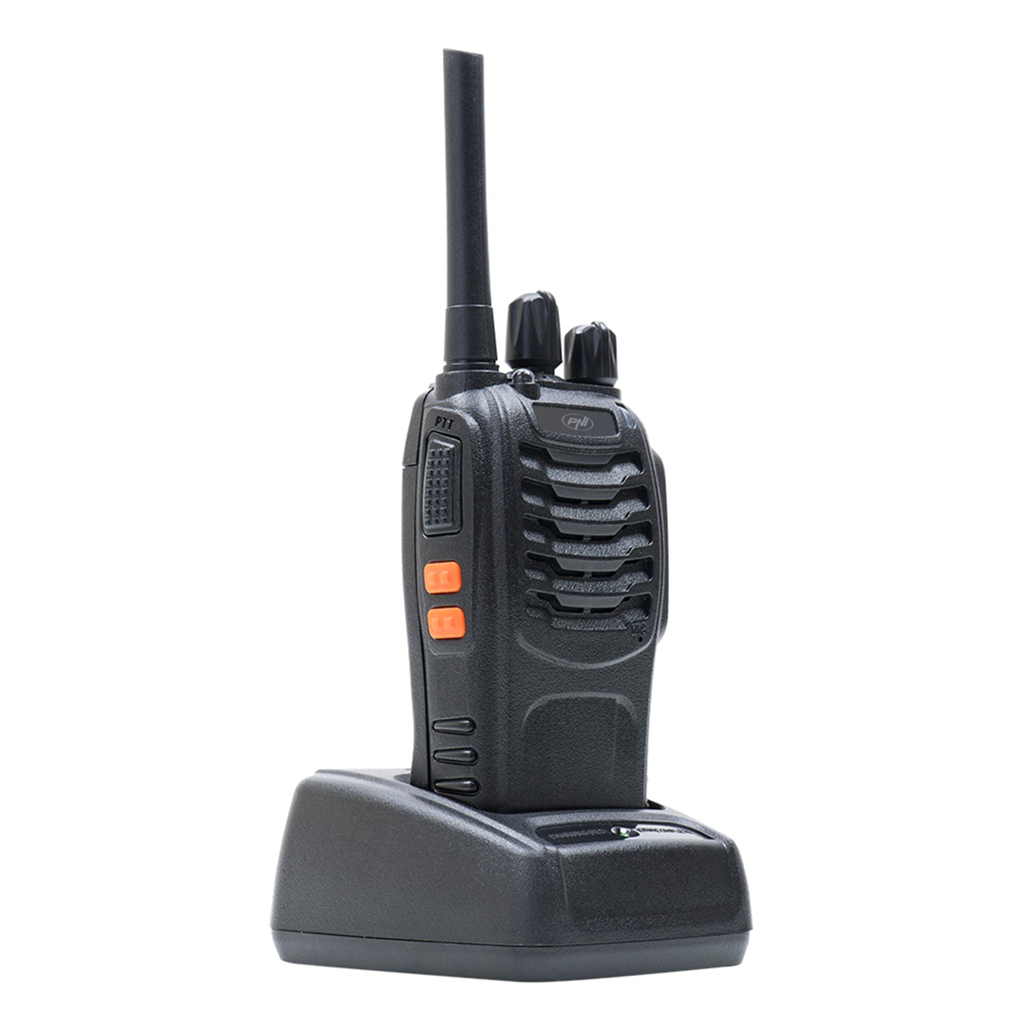 Statie radio portabila PNI PMR R40 PRO, set cu 2 buc, 0.5W, 16 canale programabile, 16 PMR si tonuri 50 CTCSS si 104 DCS, ASQ, TOT, monitor, programabila, acumulatori 1200mAh, incarcatoare si casti incluse