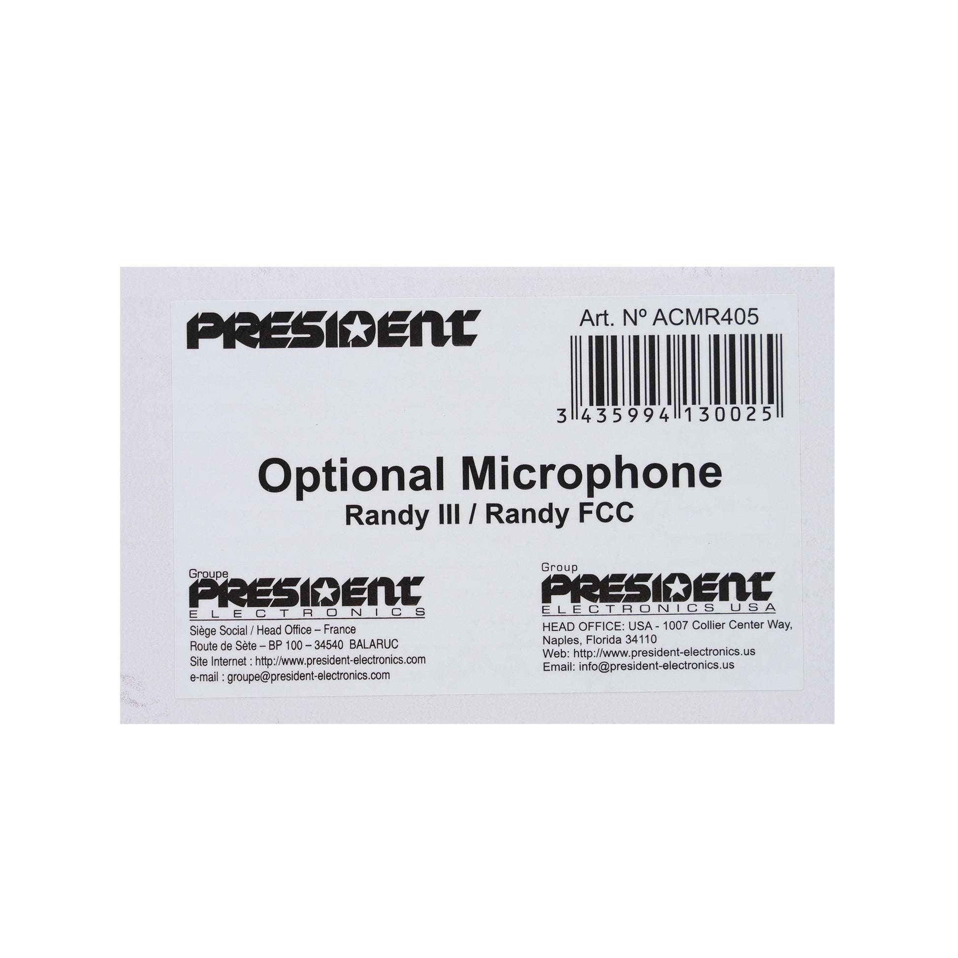 Microfon extern pentru statie radio President RANDY III