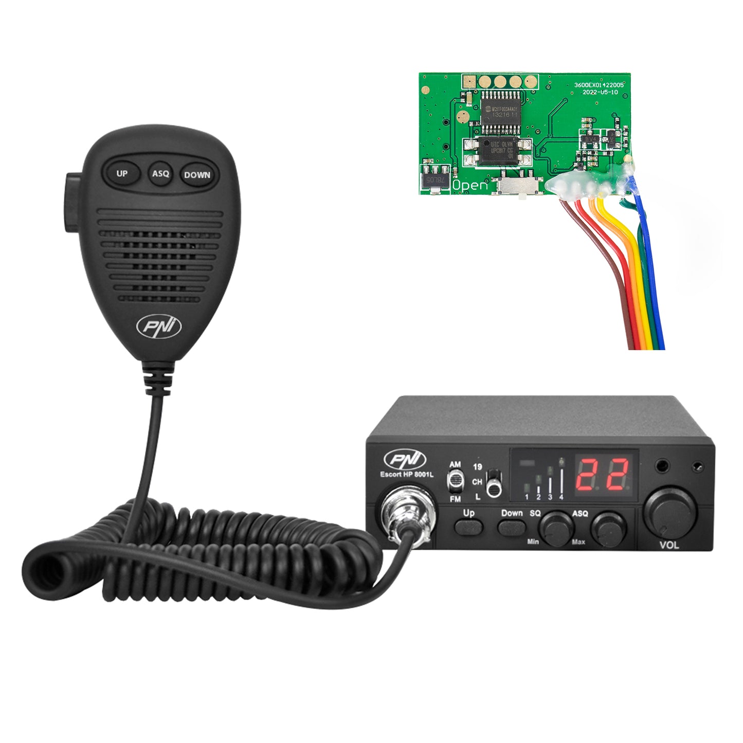 Kit Statie radio CB PNI Escort HP 8001L si Modul de ecou si roger beep PNI ECH01
