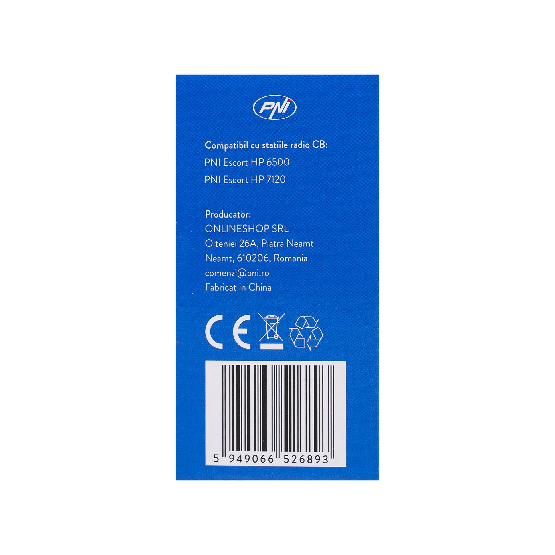 Microfon PNI Echo One pentru PNI HP 6500 si PNI HP 7120 cu modul de ecou ajustabil si roger beep programabil compatibil cu orice model de statie radio.