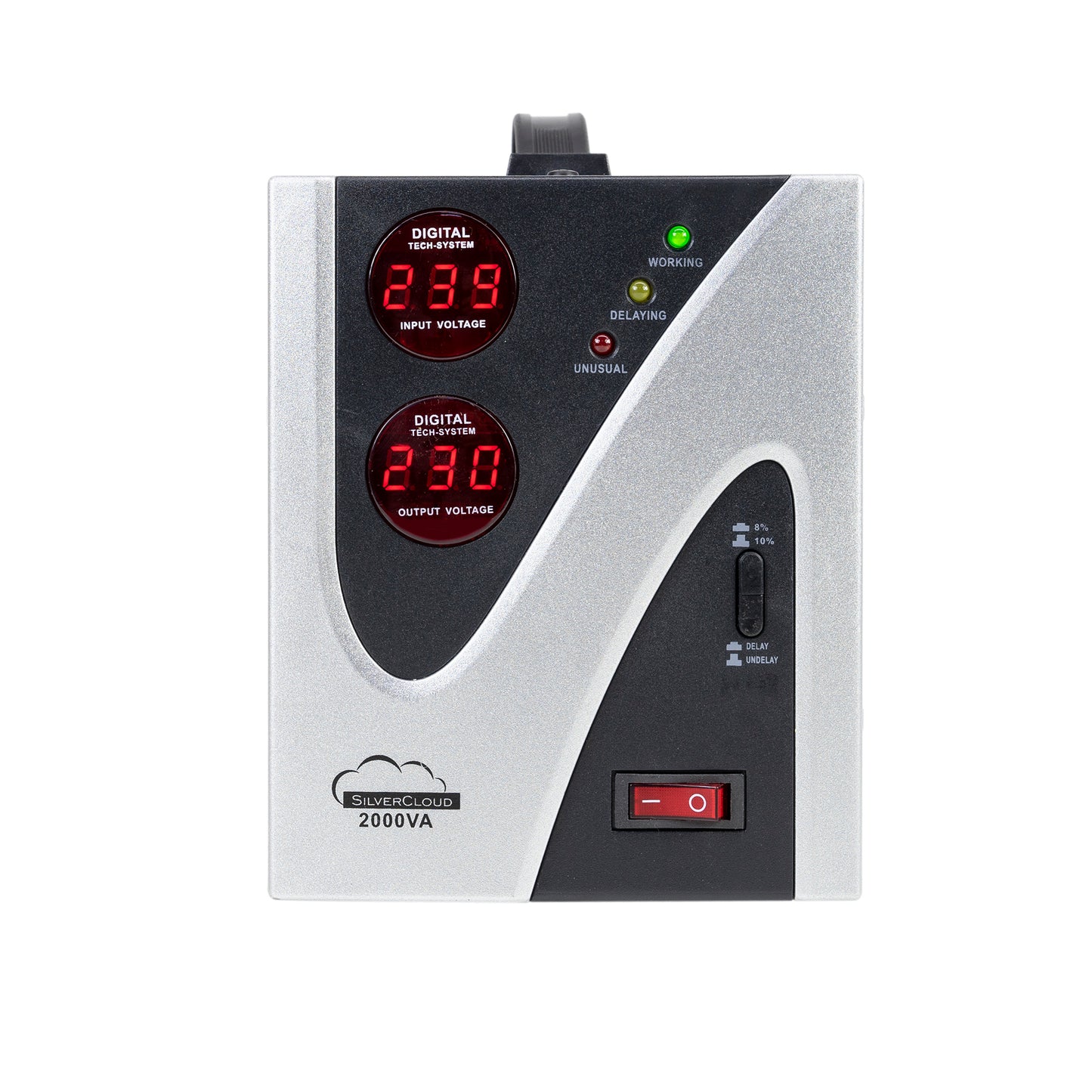 Stabilizator de tensiune SilverCloud 2000VA 1200W 9.1A iesire 230V ± 10%