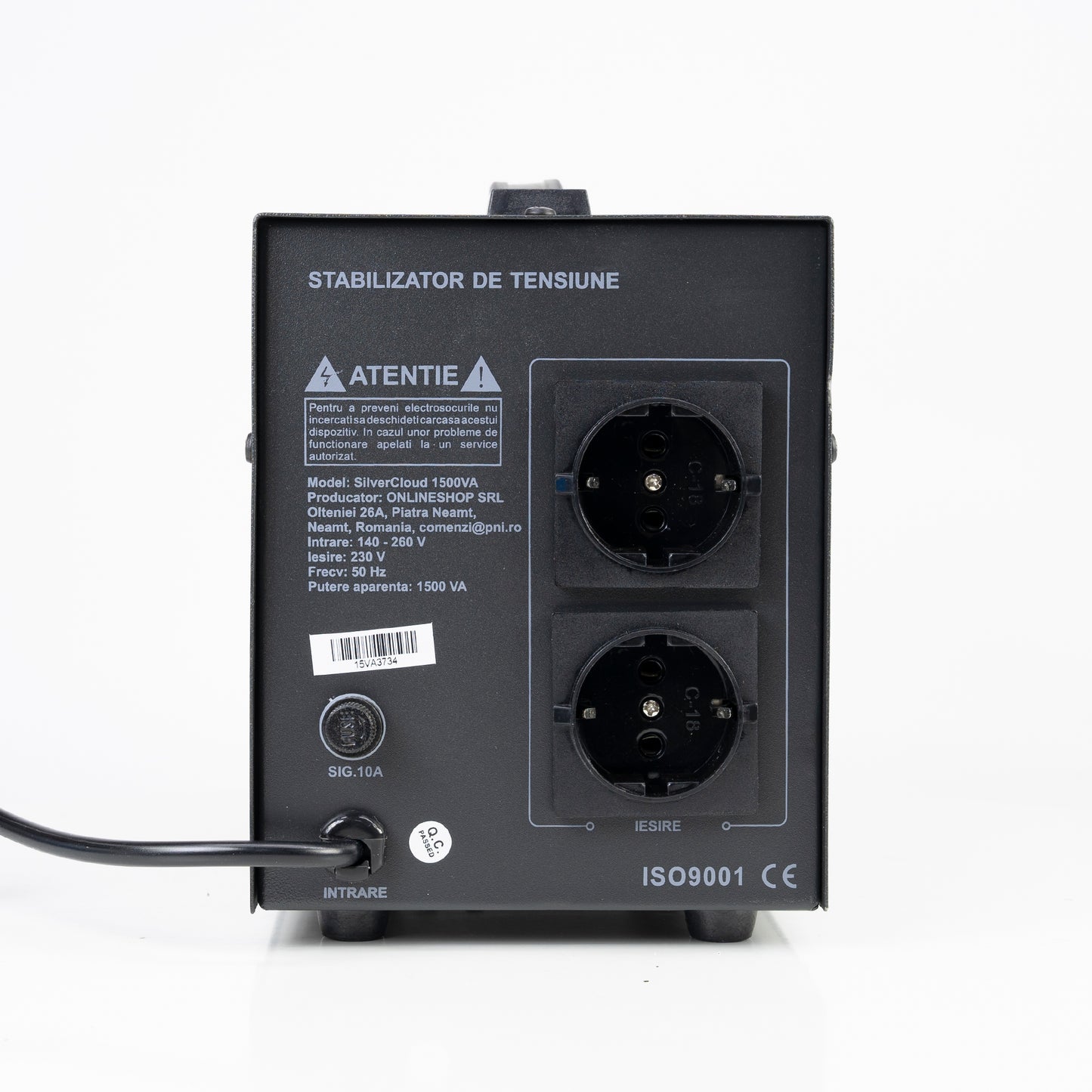 Stabilizator de tensiune SilverCloud 1500VA 900W 6.8A