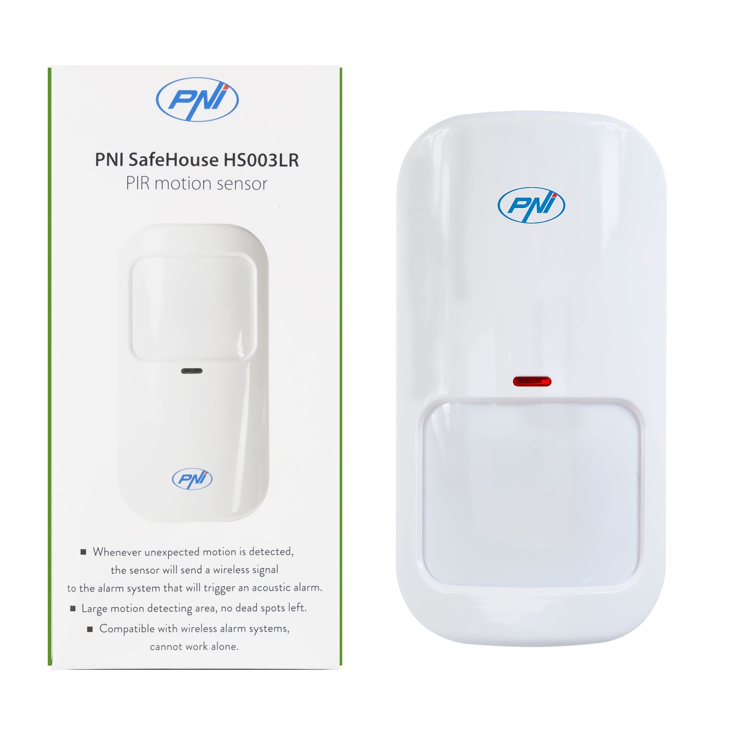 Senzor de miscare PIR PNI SafeHouse HS003LR fara fir pentru sisteme de alarma wireless
