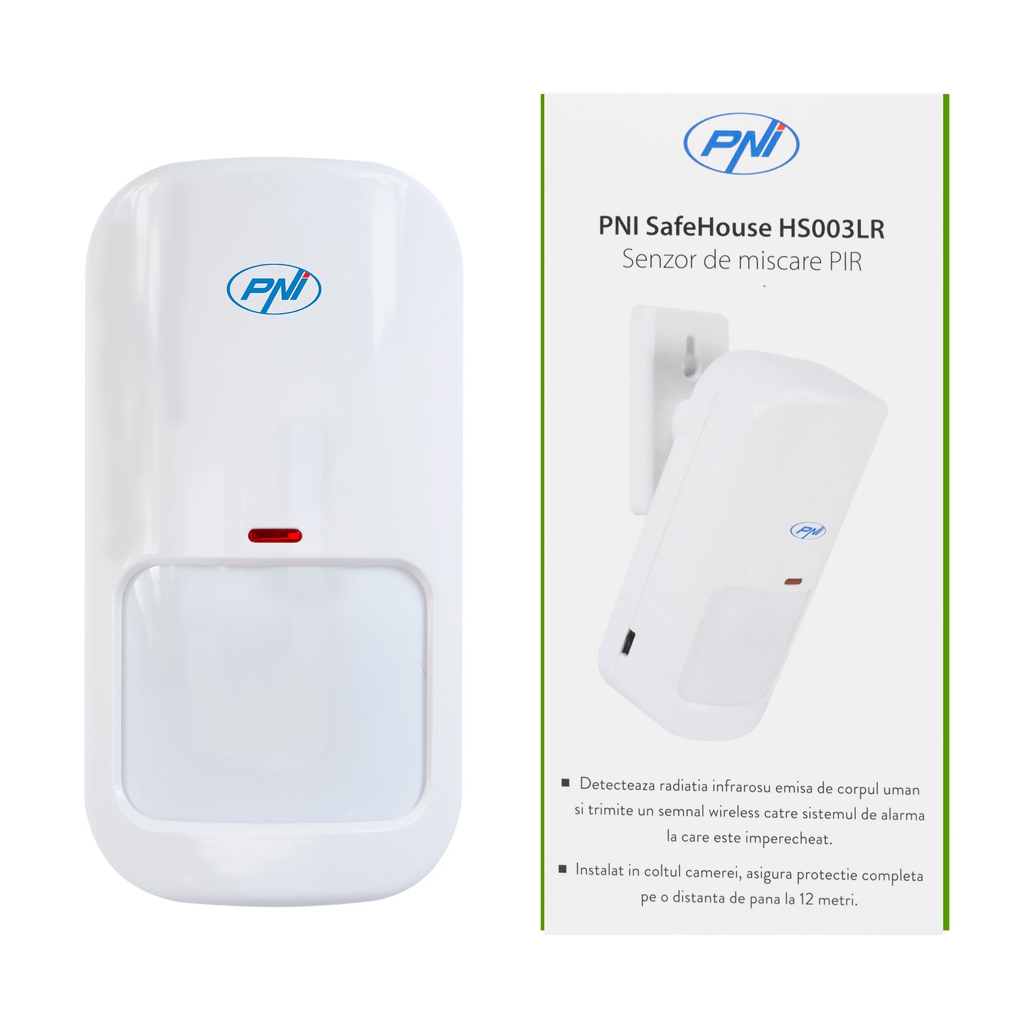 Senzor de miscare PIR PNI SafeHouse HS003LR fara fir pentru sisteme de alarma wireless