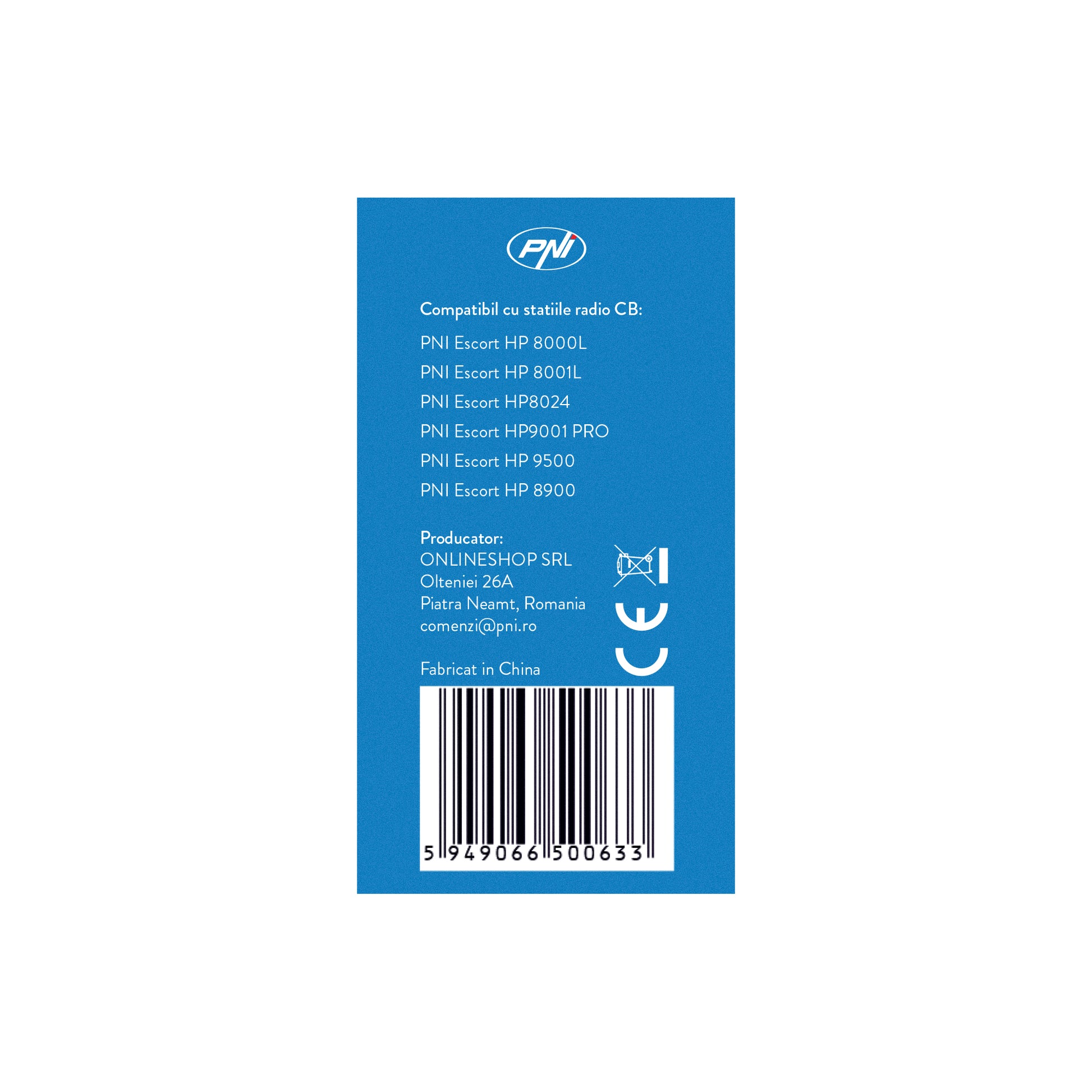 Microfon cu 6 pini pentru statii radio PNI Escort HP 8000L/8001L/8024/9001 PRO/9500/8900