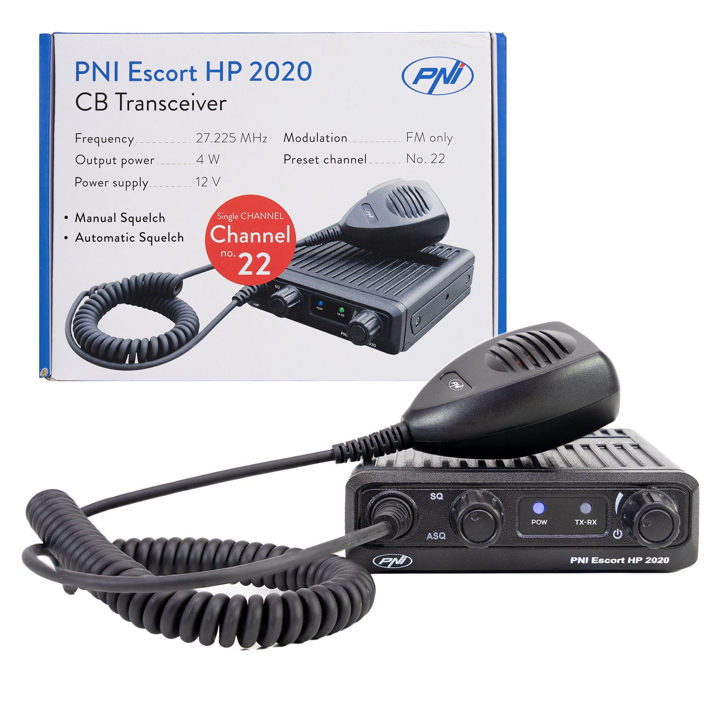Statie radio CB PNI Escort HP 2020 un singur canal 22 frecventa 27.225 MHz, fara zgomot, probabil cea mai silentioasa statie.