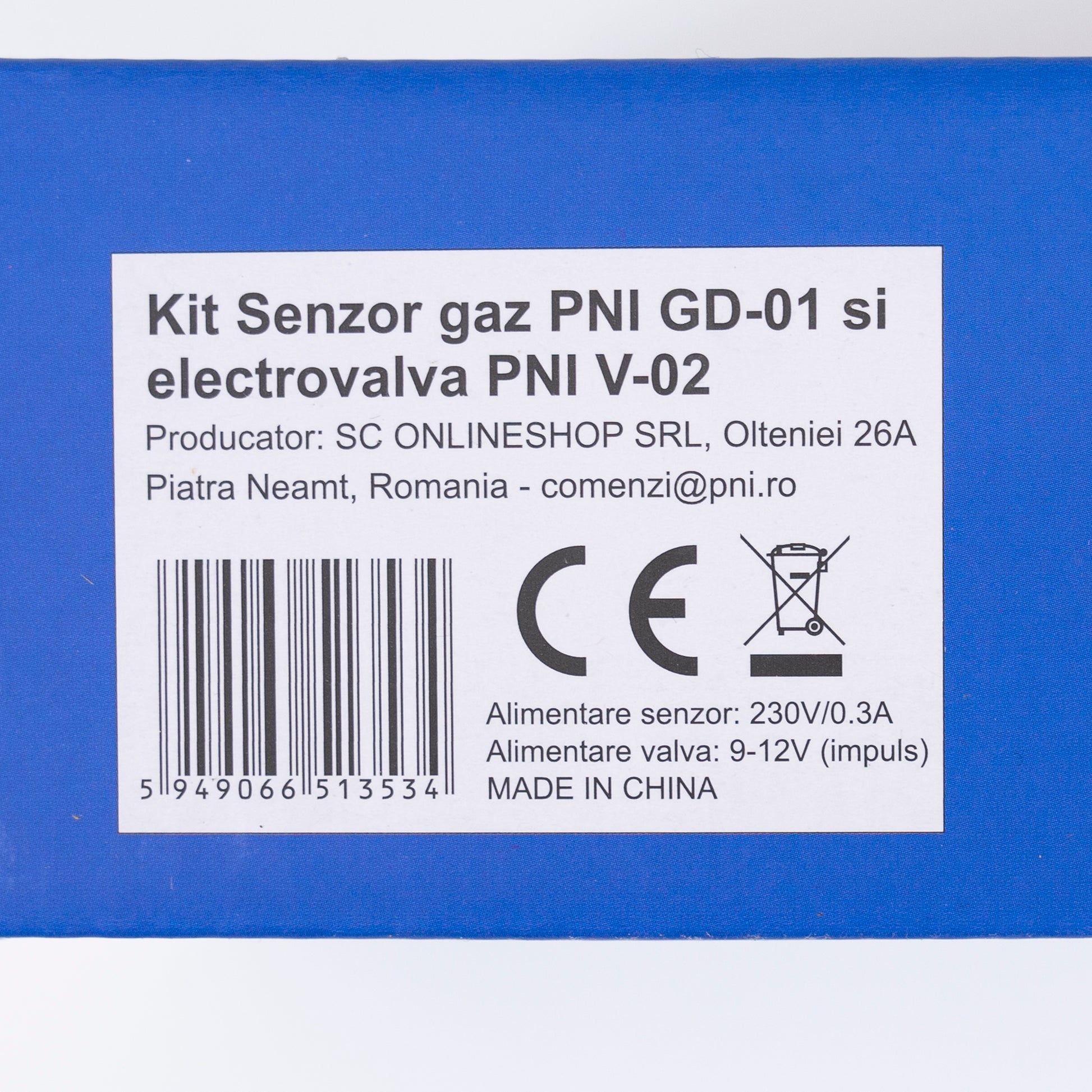 Kit Senzor gaz PNI GD-01 si electrovalva PNI V-02 cod 2014172
