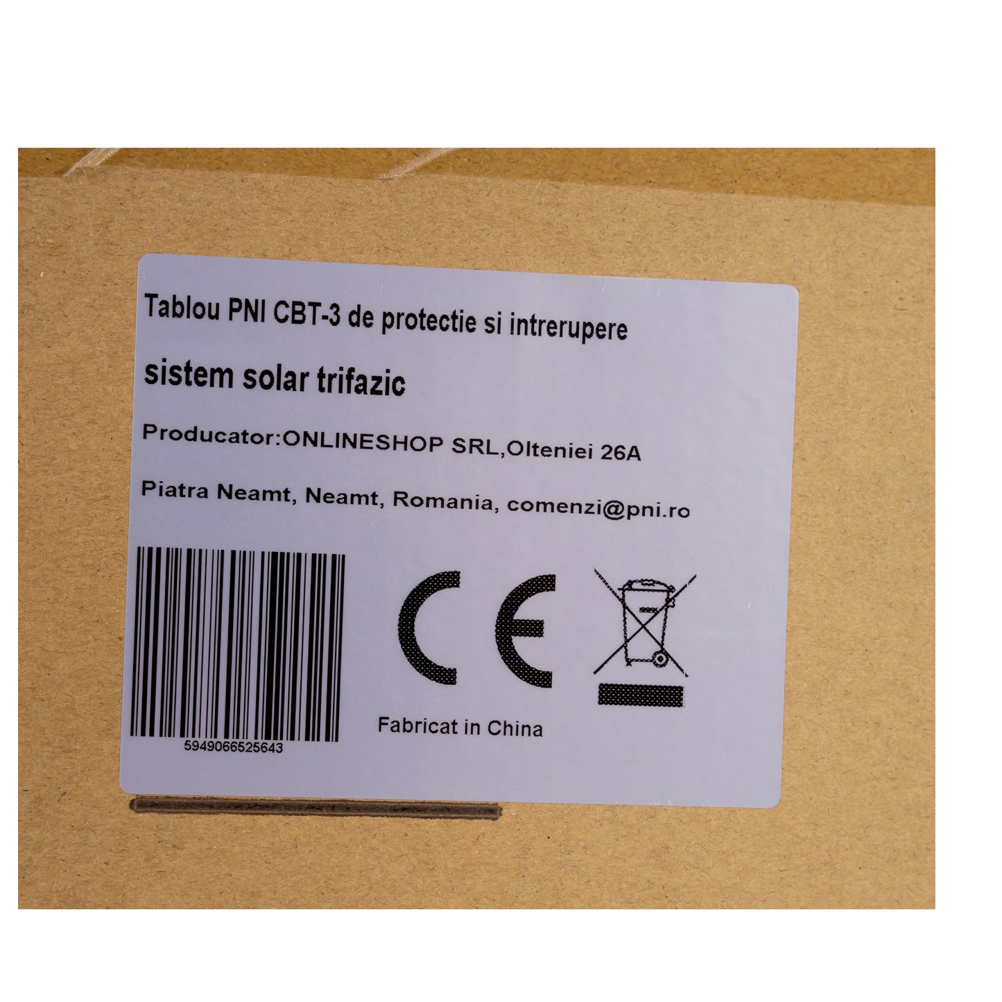 Tablou PNI CBT-3 de protectie si intrerupere sistem solar trifazic AC DC intrare 4 stringuri, iesire 1 string