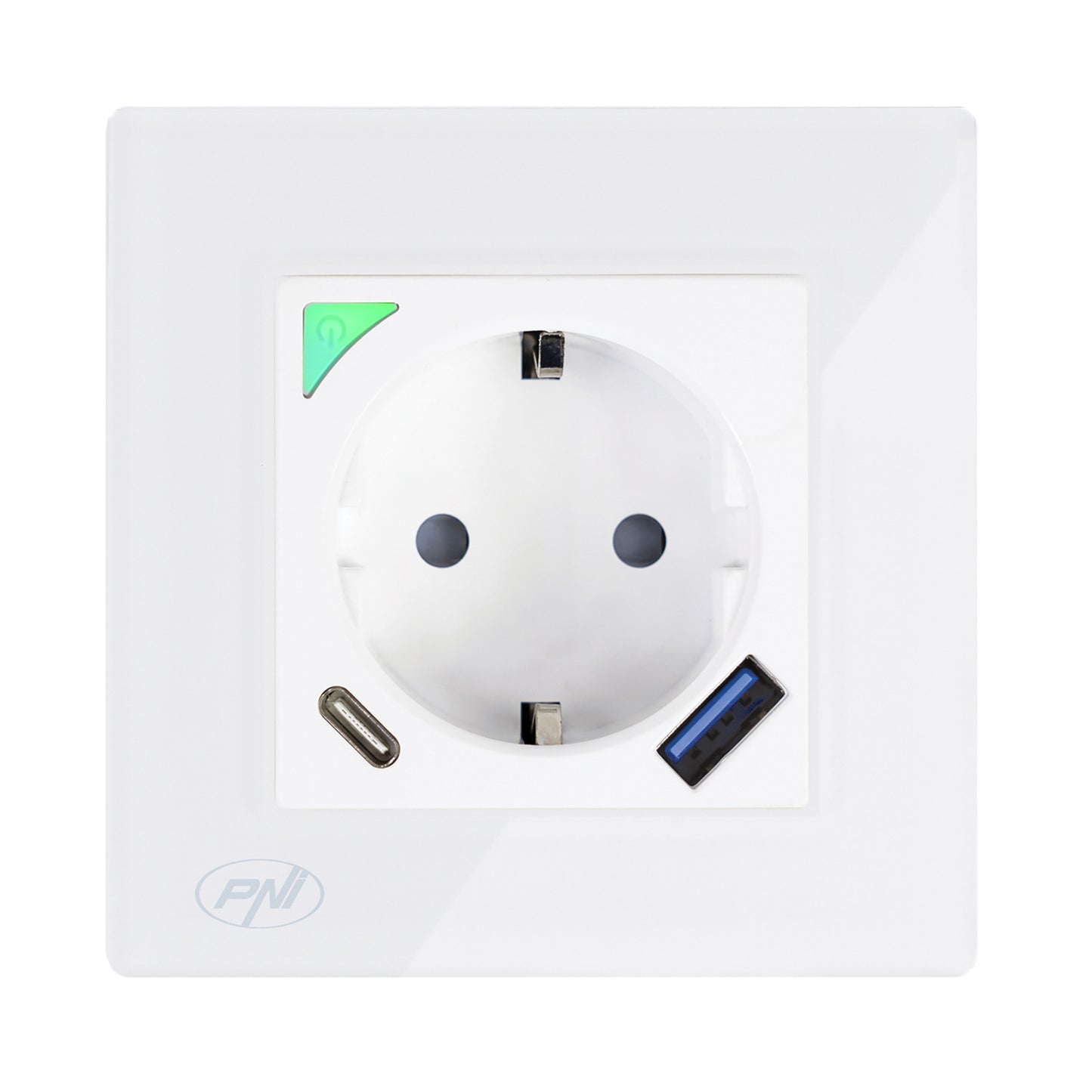 Priza inteligenta PNI SmartHome WP202 WiFi, montaj ingropat, control prin internet, aplicatie dedicata Tuya Smart, compatibila Amazon Alexa si Google Home