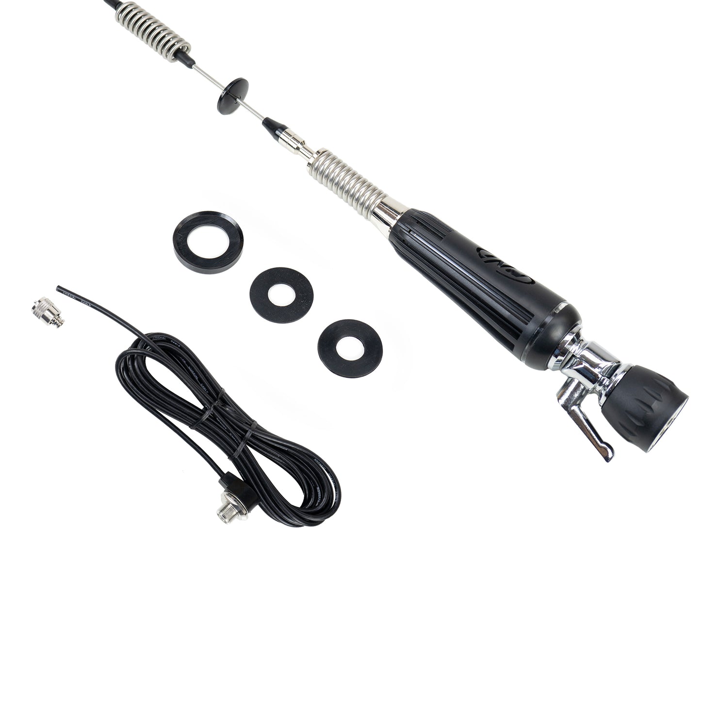 Antena CB PNI LED 850, 85 cm, 300 Watt, rabatabila ilumineaza in timpul emisiei si cablu montaj PNI T601