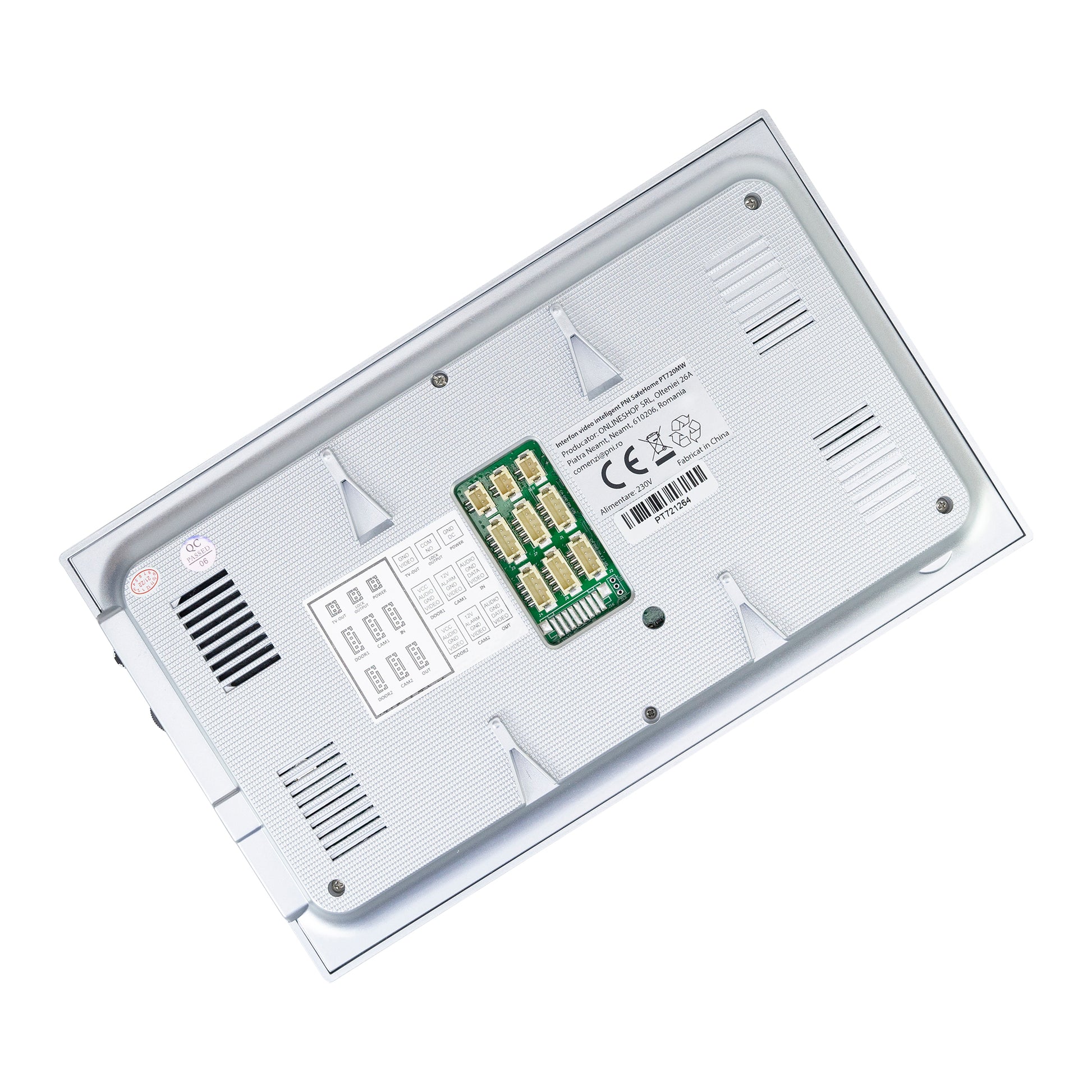 Interfon video inteligent PNI SafeHome PT720MW cu 2 monitoare, WiFi, HD, P2P, monitor interior, aplicatie dedicata Tuya Smart, IP65