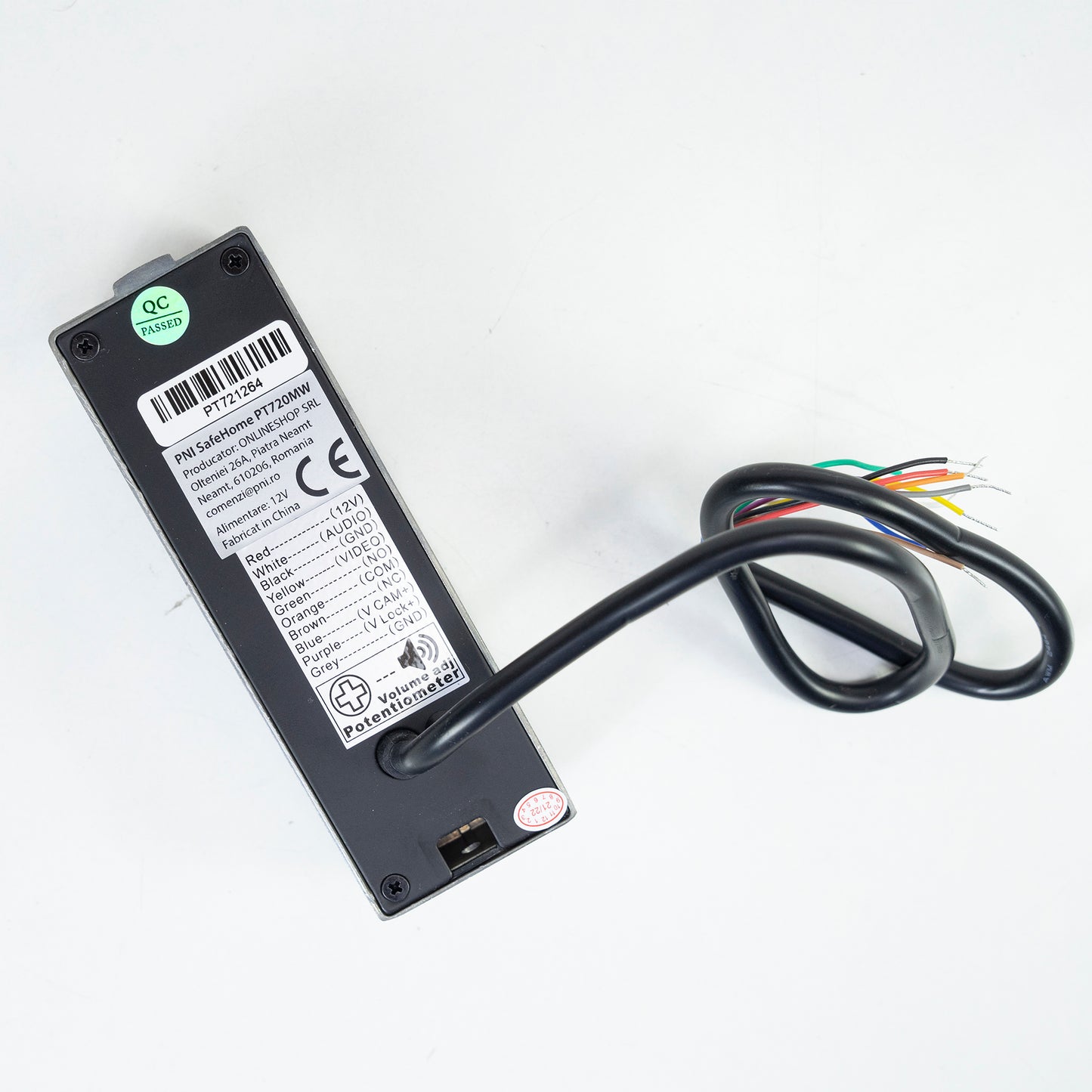 Interfon video inteligent PNI SafeHome PT720MW cu 2 monitoare, WiFi, HD, P2P, monitor interior, aplicatie dedicata Tuya Smart, IP65