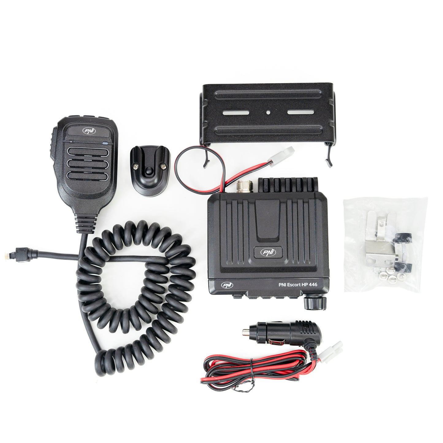 Statie radio UHF PNI Escort HP 446, 199 canale, ASQ 9 niveluri, Scan, Dual Watch, CTCSS-DCS, putere 0.5W la 15W, functie NRC