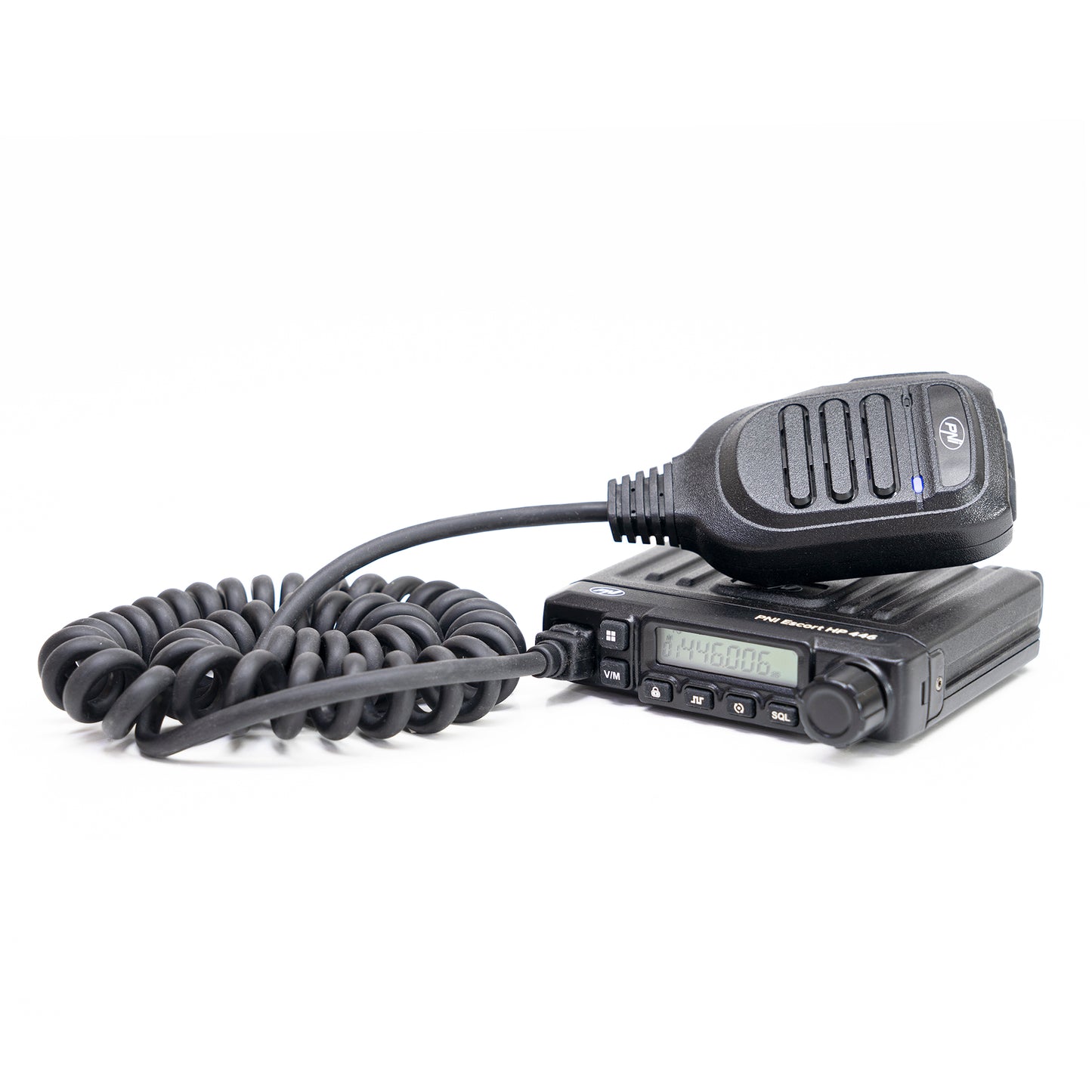 Statie radio UHF PNI Escort HP 446, 199 canale, ASQ 9 niveluri, Scan, Dual Watch, CTCSS-DCS, putere 0.5W la 15W, functie NRC