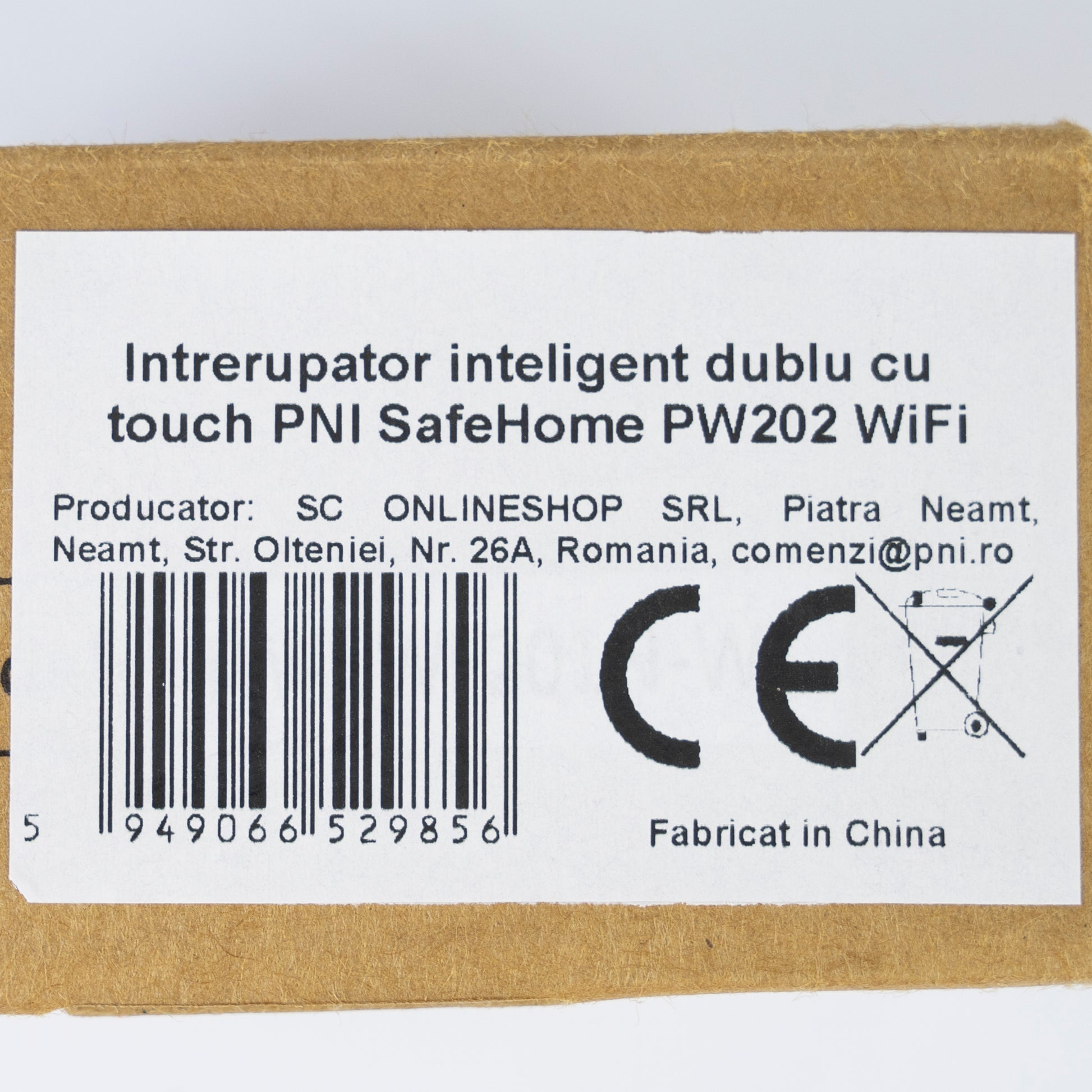 Intrerupator inteligent dublu cu touch PNI SafeHome PW202 WiFi, 600W pe intrerupator, compatibil cu aplicatia Tuya Smart