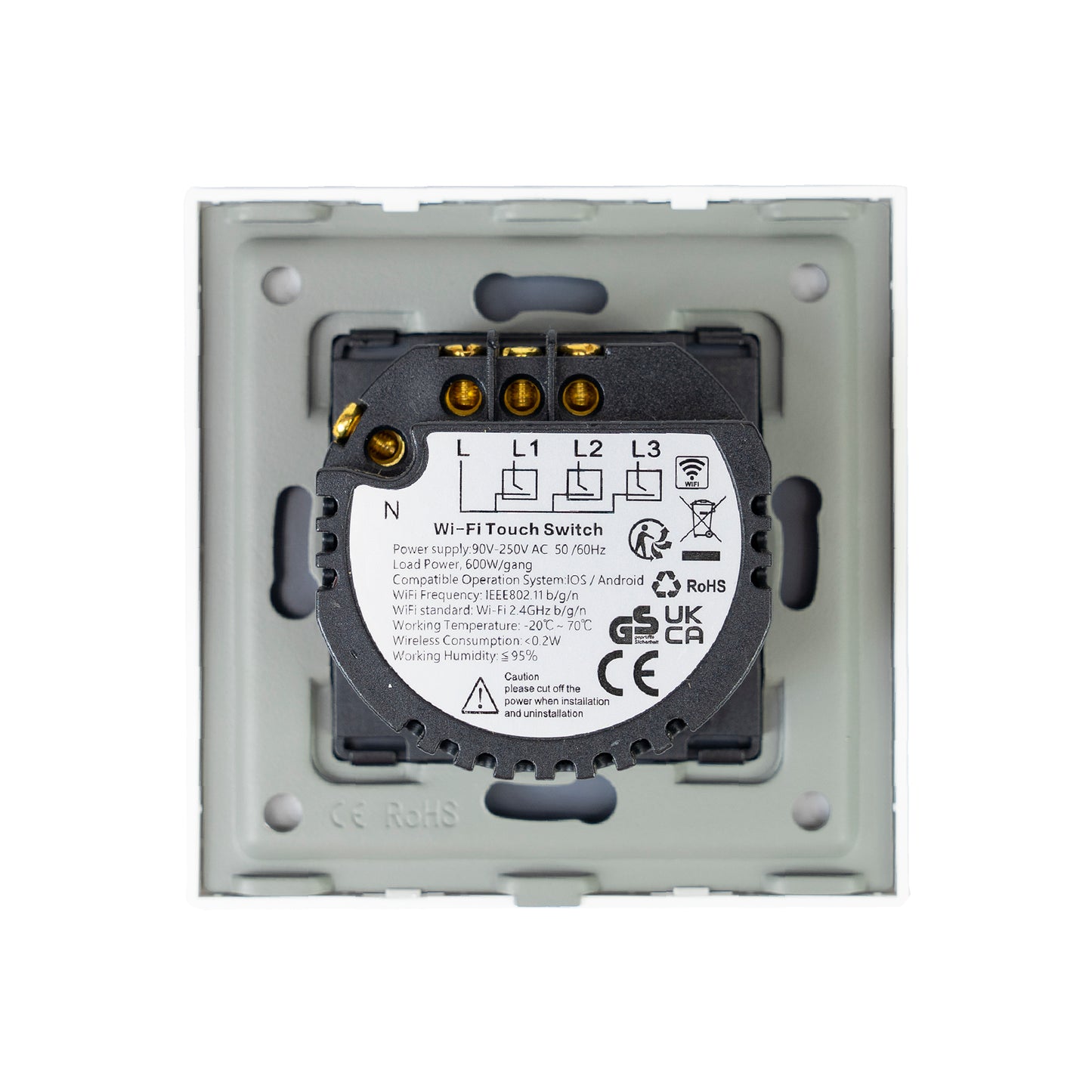 Intrerupator inteligent dublu cu touch PNI SafeHome PW202 WiFi, 600W pe intrerupator, compatibil cu aplicatia Tuya Smart