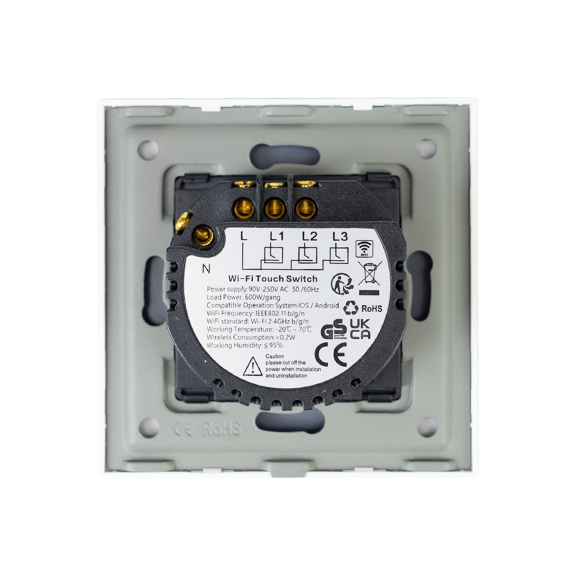 Intrerupator inteligent dublu cu touch PNI SafeHome PW202 WiFi, 600W pe intrerupator, compatibil cu aplicatia Tuya Smart