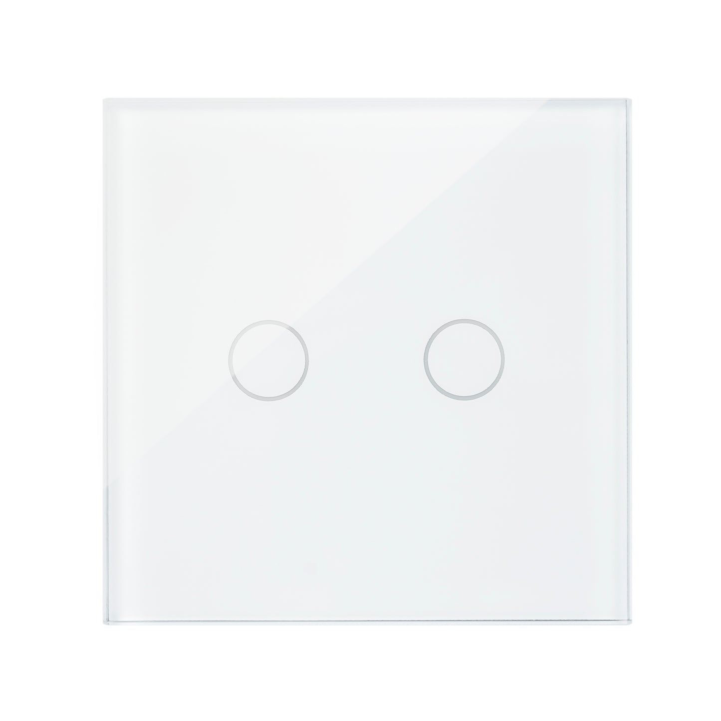 Intrerupator dublu cu touch PNI SH602 600W din sticla, alb cu LED indicator