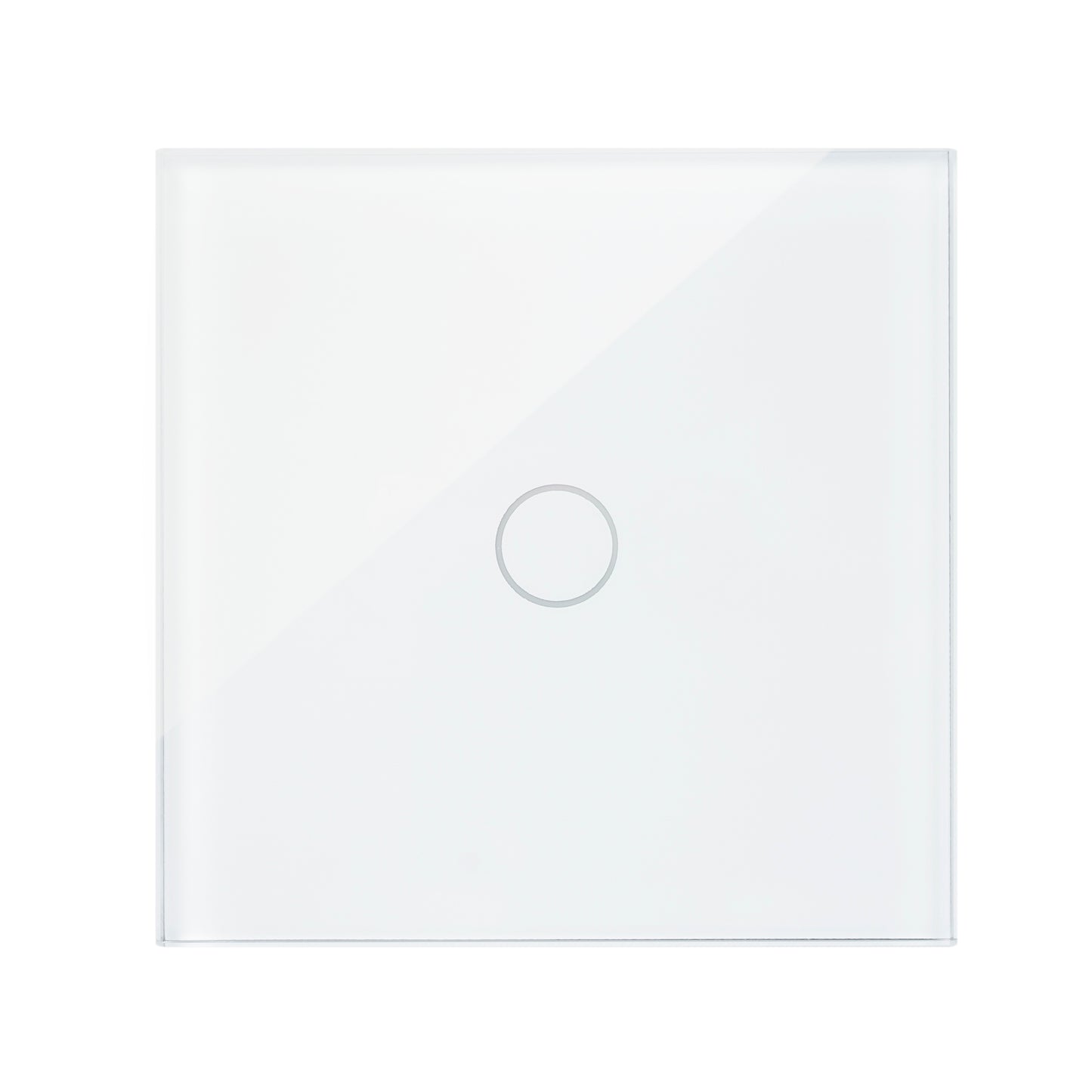 Intrerupator simplu cu touch PNI SH801 800W din sticla, alb cu LED indicator