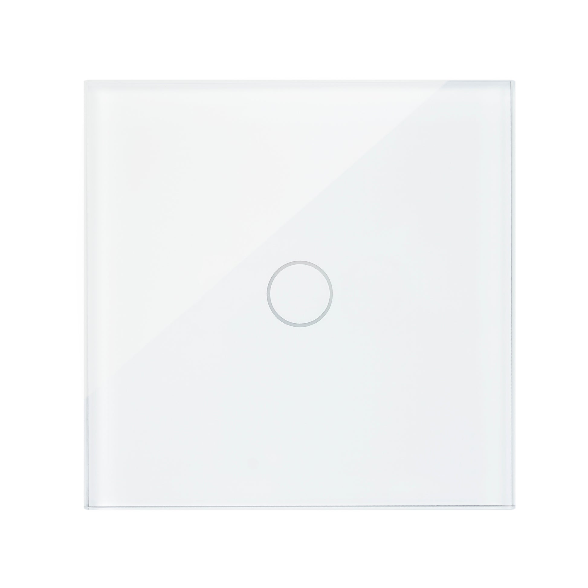 Intrerupator simplu cu touch PNI SH801 800W din sticla, alb cu LED indicator