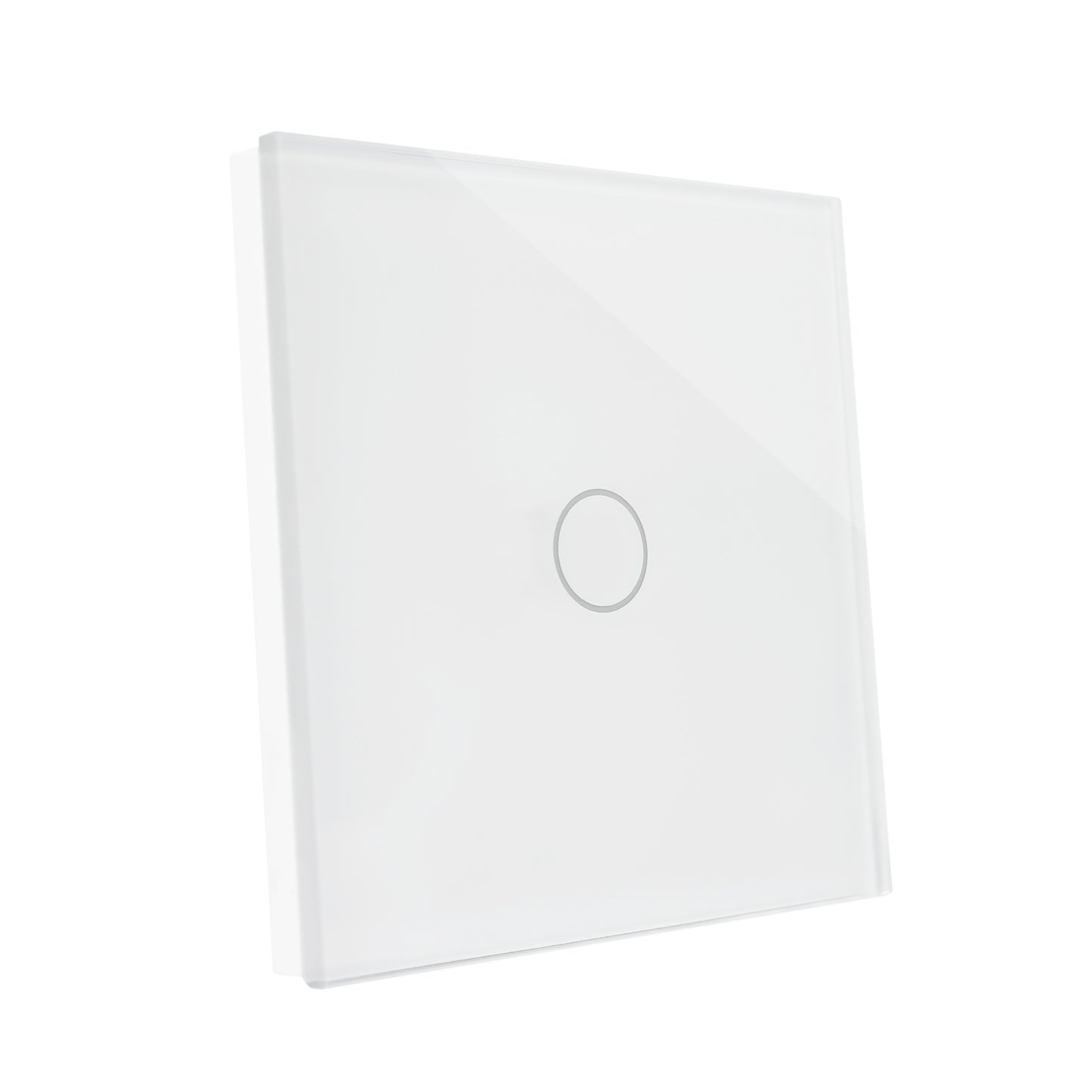 Intrerupator simplu cu touch PNI SH801 800W din sticla, alb cu LED indicator