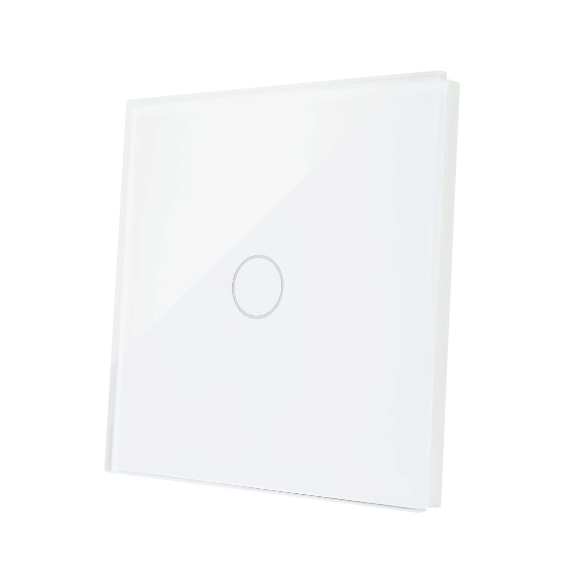 Intrerupator simplu cu touch PNI SH601 600W din sticla, alb cu LED indicator