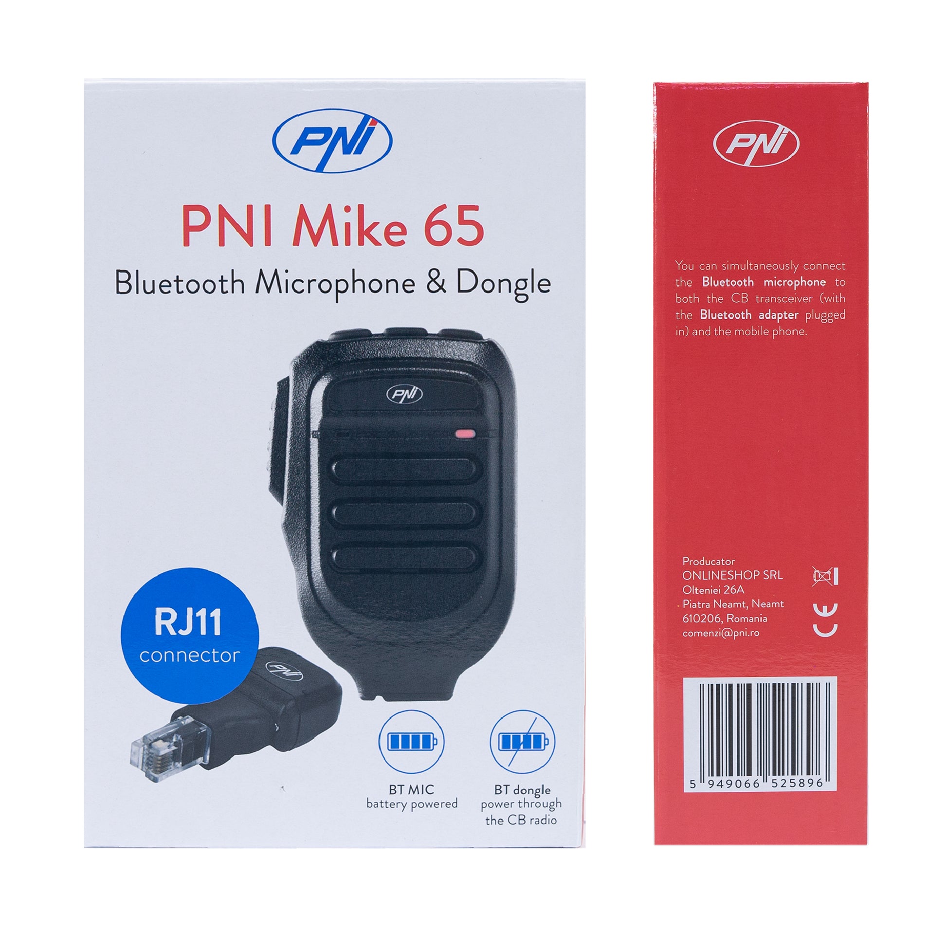 Microfon si Dongle cu Bluetooth PNI Mike 65, dual channel, compatibil cu PNI HP 6500, PNI HP 6550, PNI HP 7120