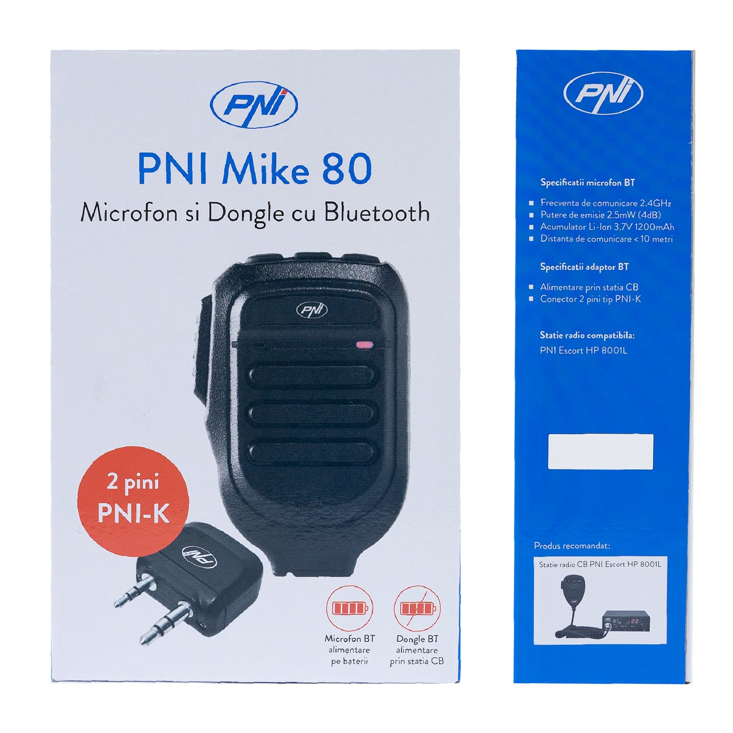 Microfon si Dongle cu Bluetooth PNI Mike 80, dual channel, compatibil cu PNI HP 8001L